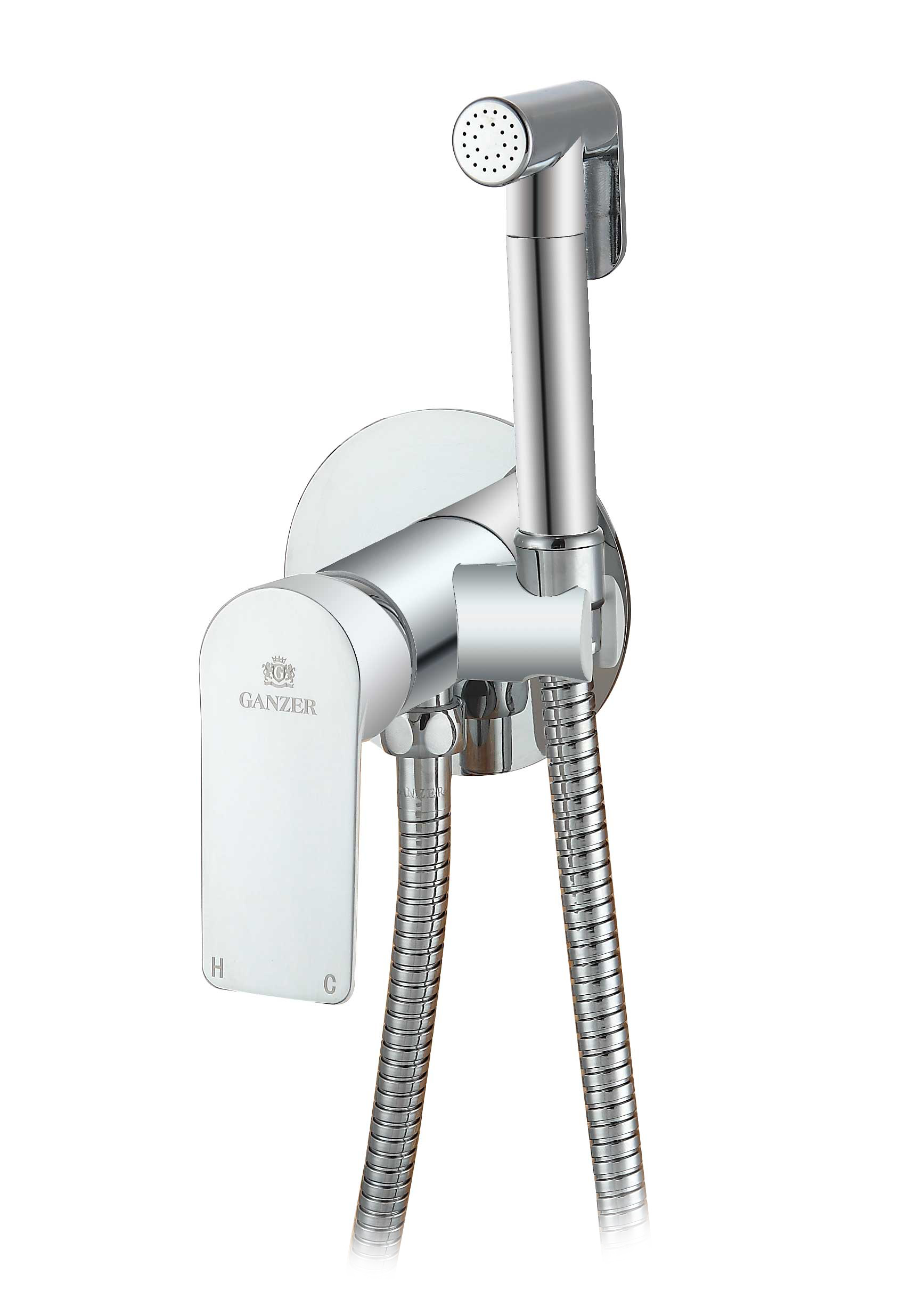 21157 Смеситель встраиваемый с ГИГ. душом (ХРОМ) GANZER (10/1шт)