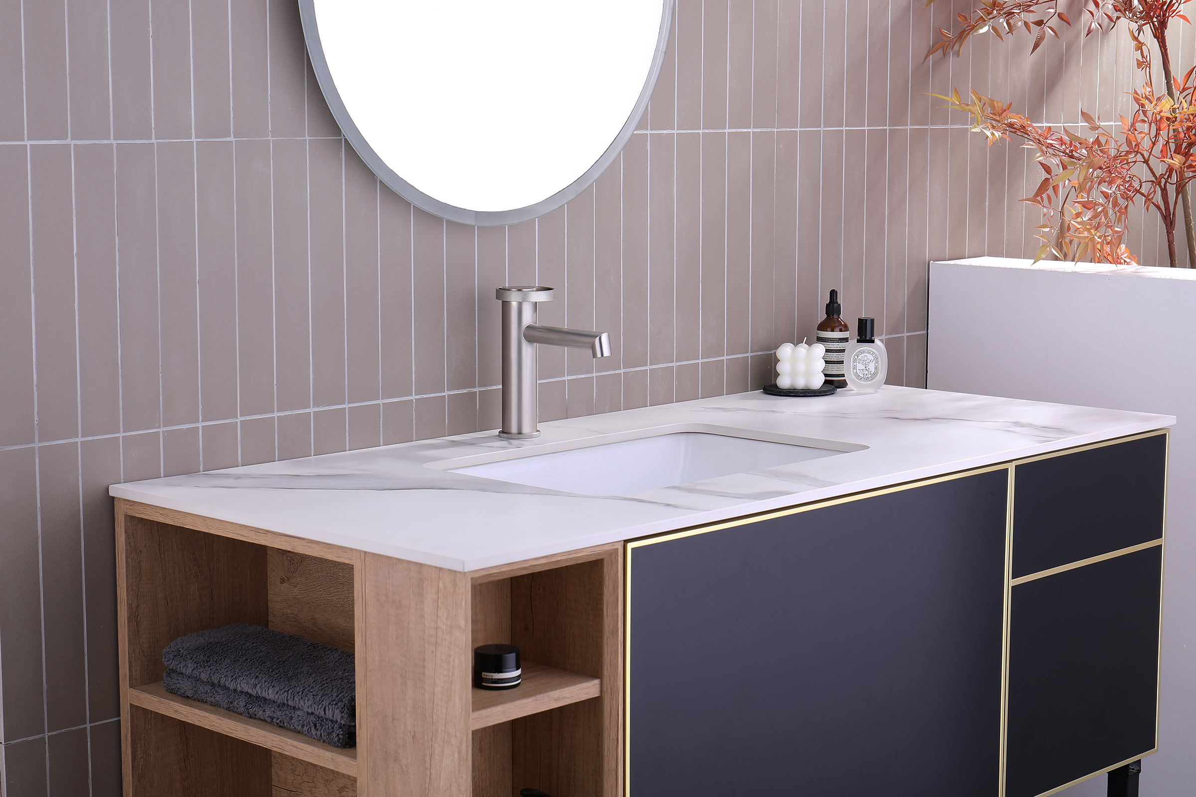 19111-G Смеситель од. для раковины (САТИН) GANZER (10/1шт)