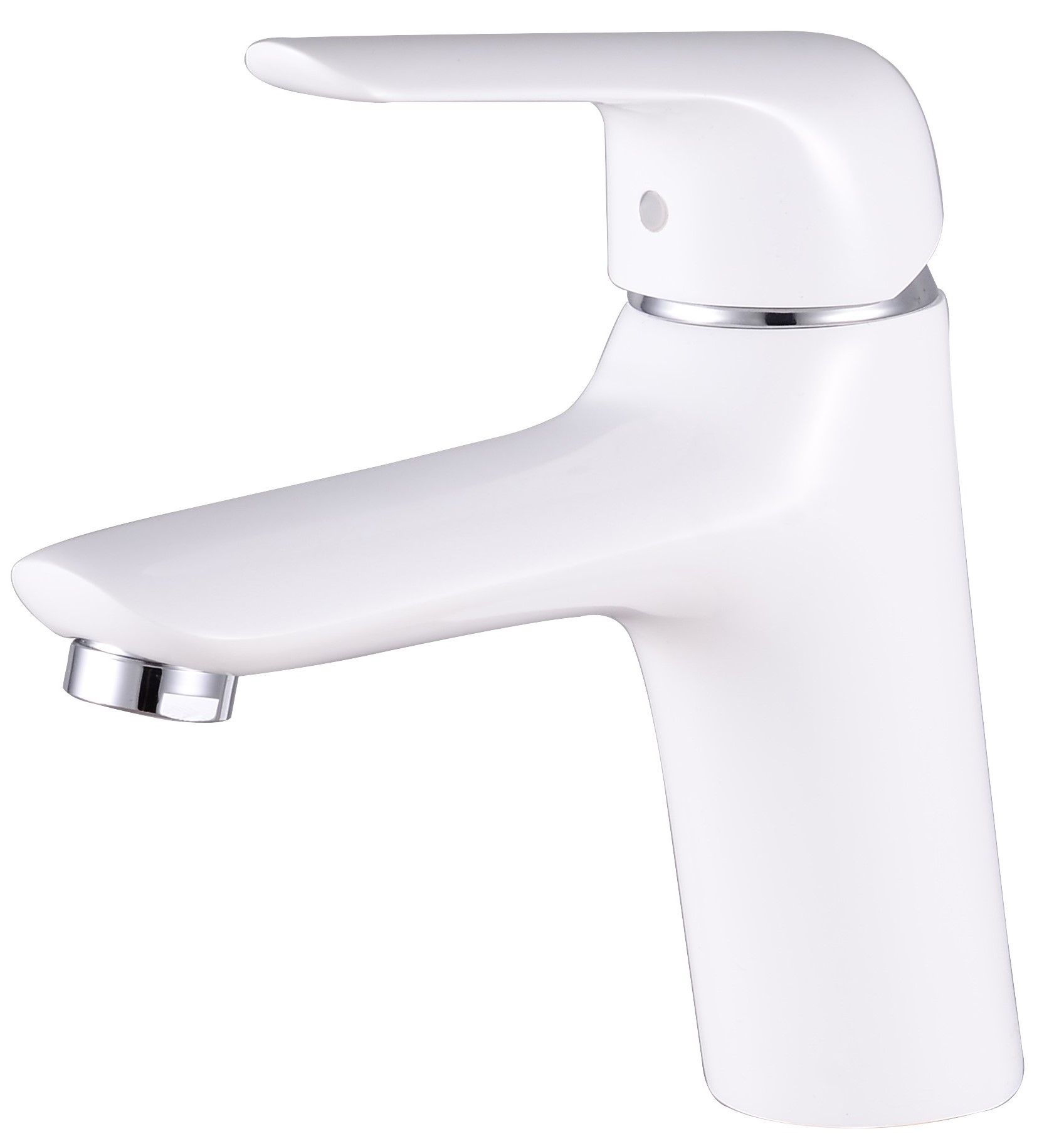 24011-F Смеситель для умывальника (БЕЛЫЙ) "GANZER"  (10/1шт)  Л/К