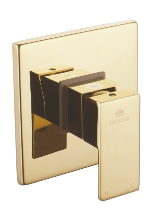 5103-E Смеситель встра. для душа КВАДРАТ (ЗОЛОТО) GANZER (10/1шт) Л/К