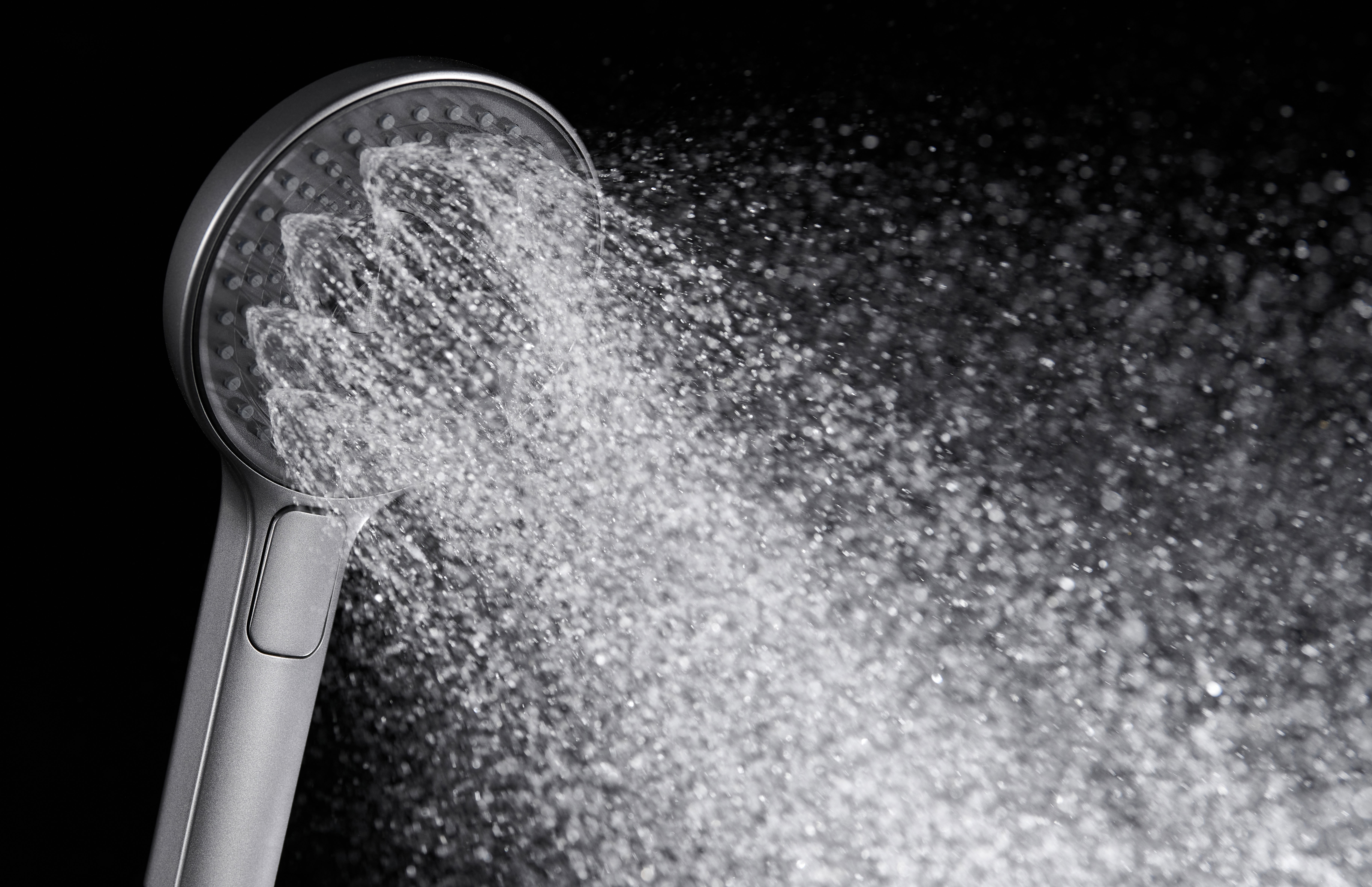 3029-Q Лейка массажная 3 позиции, кнопка (ГРАФИТ) GANZER  (56/1шт)