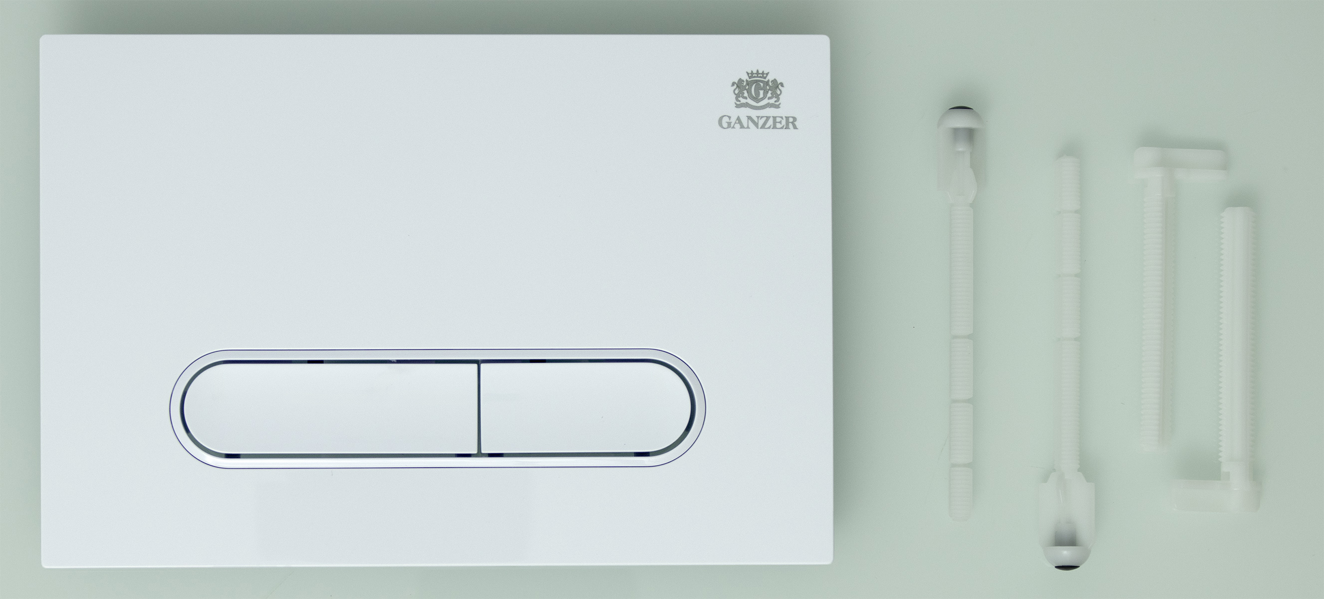 Кнопка для инсталляции с  ПЛОСК. клав. (БЕЛЫЙ)  GANZER  (24/1шт)