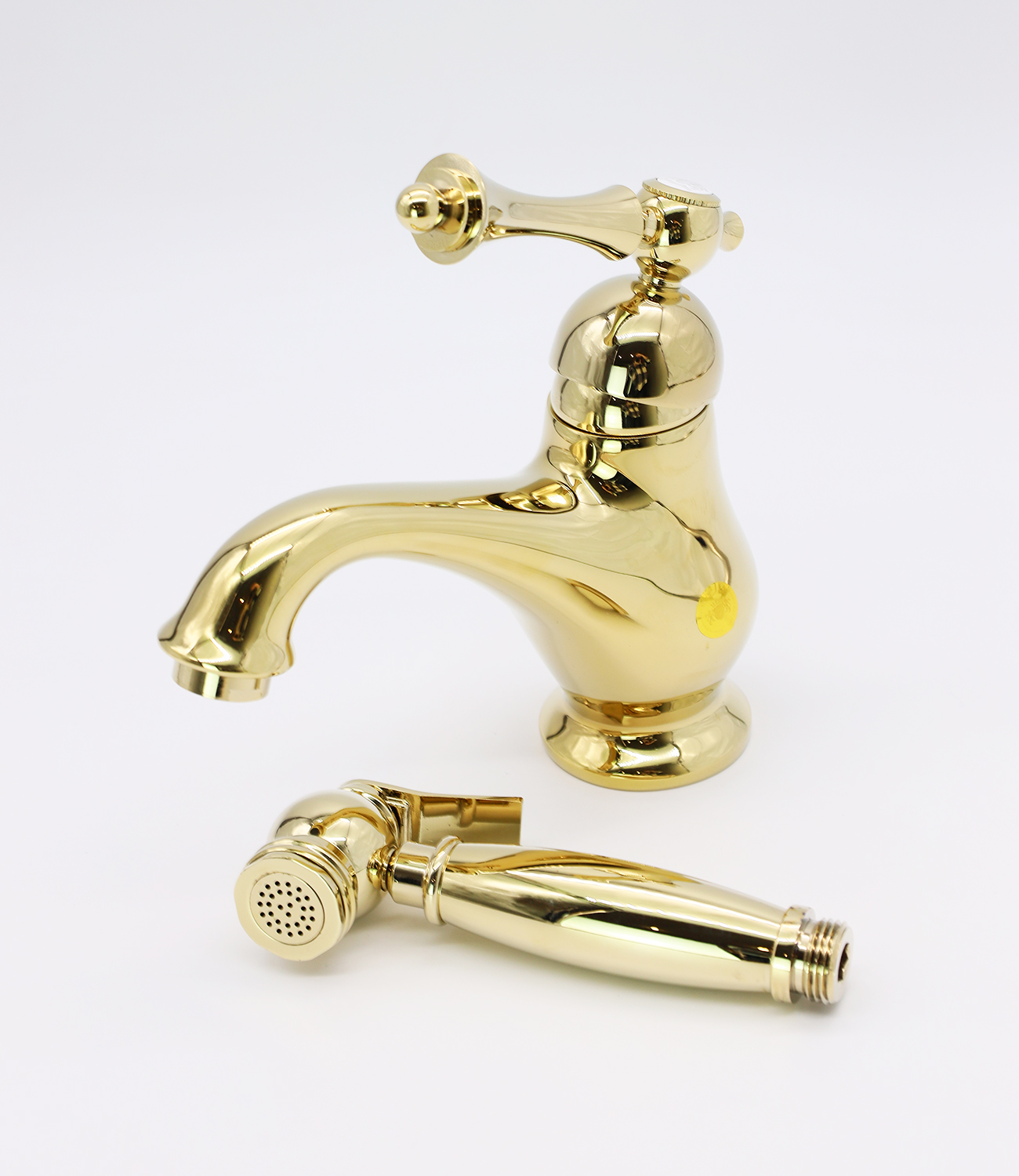 77051-E Смеситель для умыв. с гиг. под. (ЗОЛОТО)
