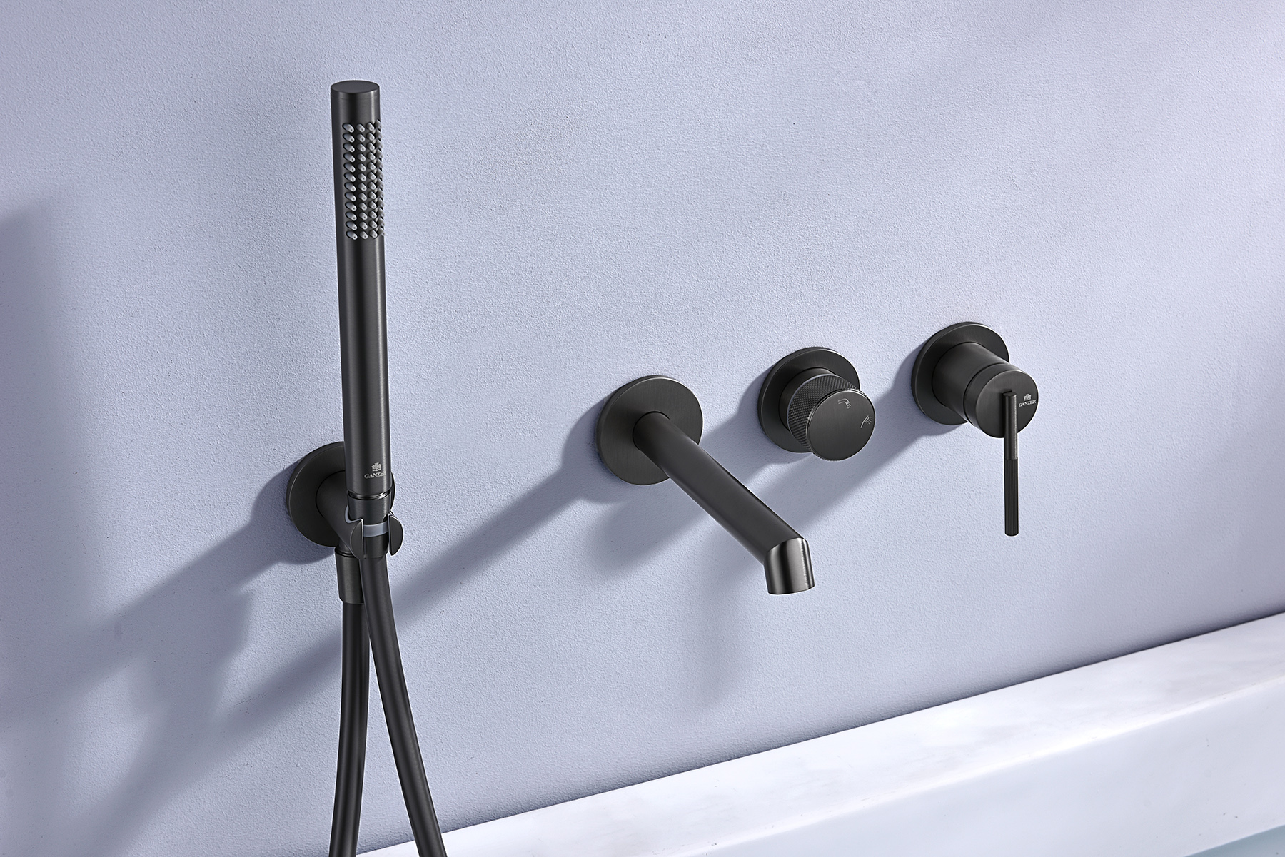 19134-Q Встроенный смес. для ванны  (ГРАФИТ) GANZER  (6/1шт)
