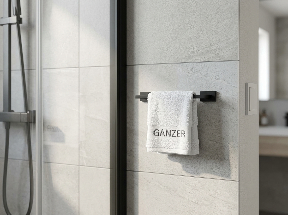 88070-C Держатель для полотенца 55 см. (ЧЕРНЫЙ) GANZER (20/1шт)
