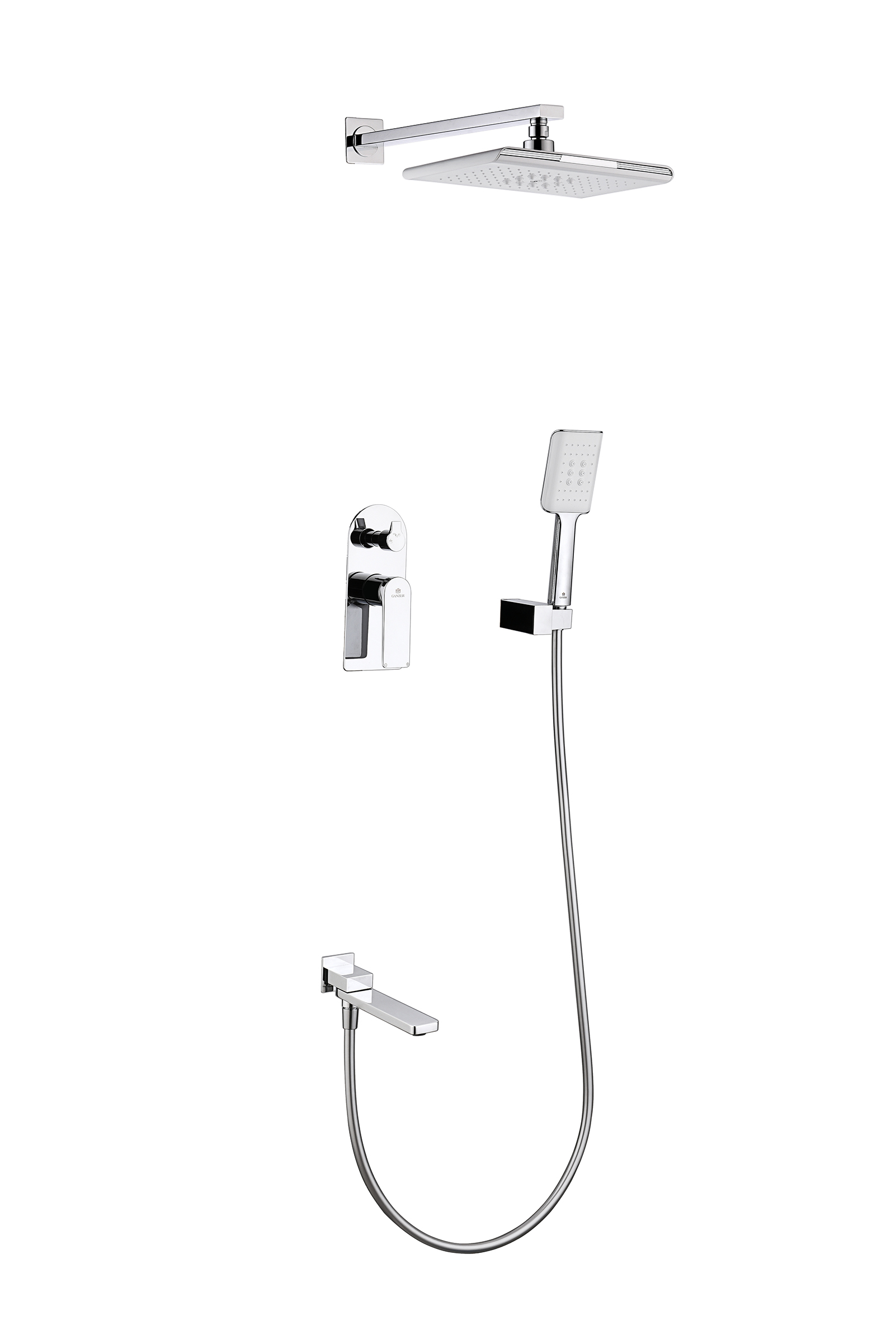07165 Смеситель встраиваемый для душа с 3-функ. (ХРОМ) GANZER (6/1шт)