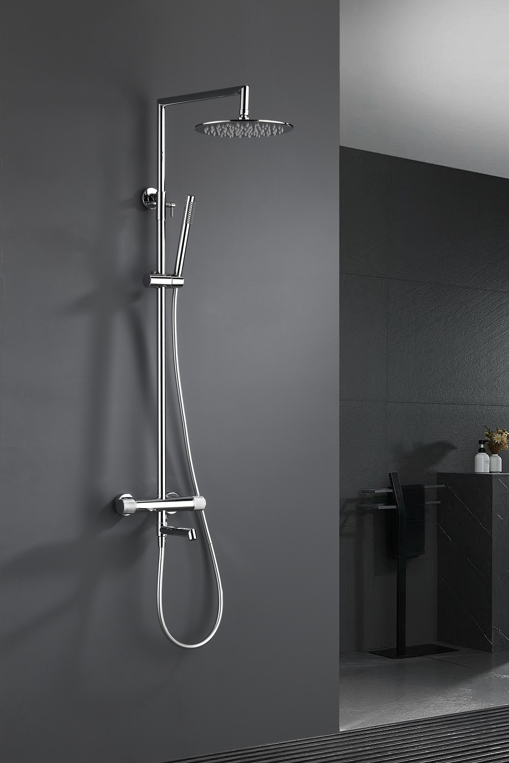 19170 Душевая система с термостатом (ХРОМ) GANZER (5/1шт)