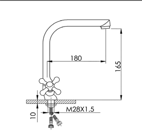 43050 Смеситель для кухни (2 ручный) HANSEN  (10/1шт)