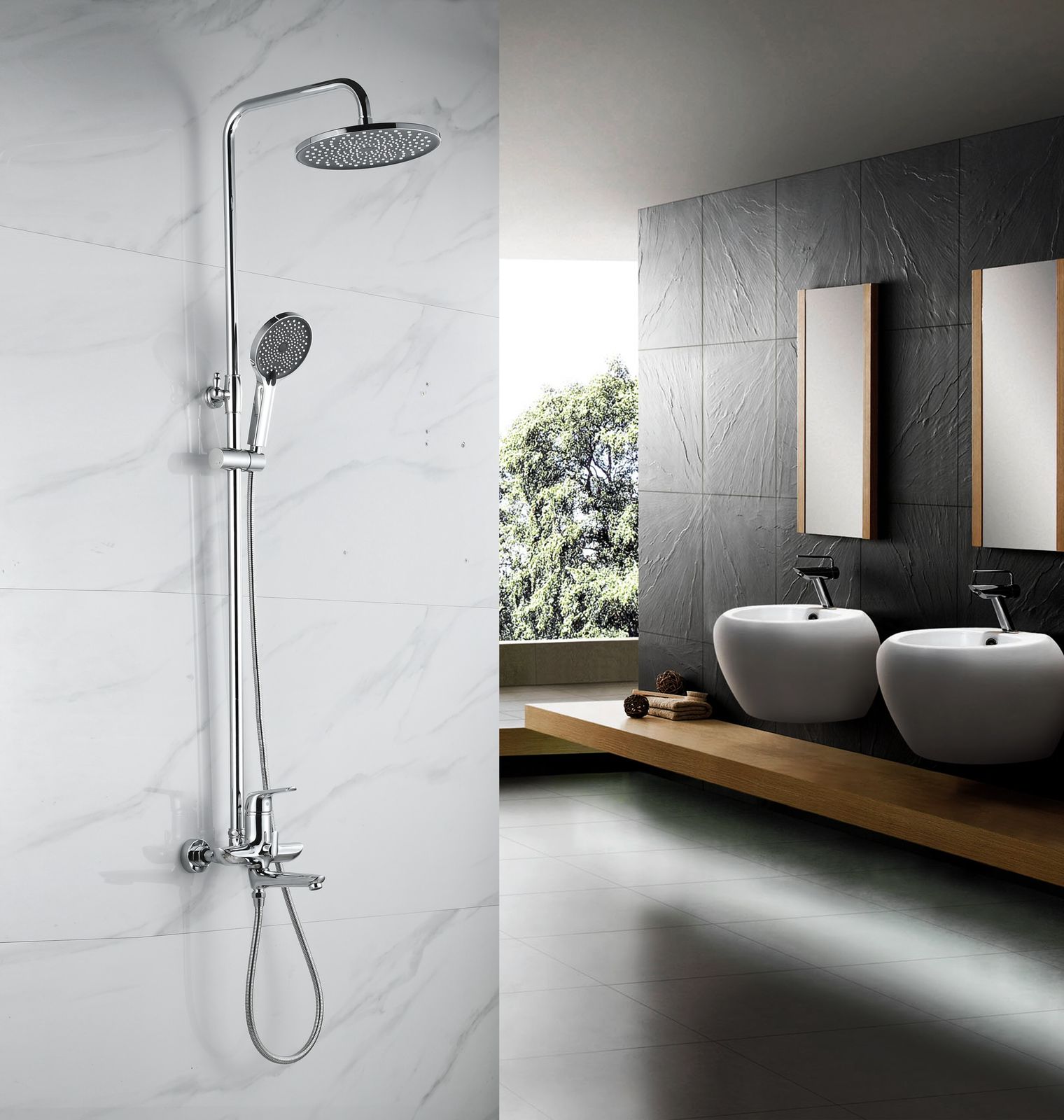 24061 Душевой релинг  GANZER  (4/1шт)  Л/К