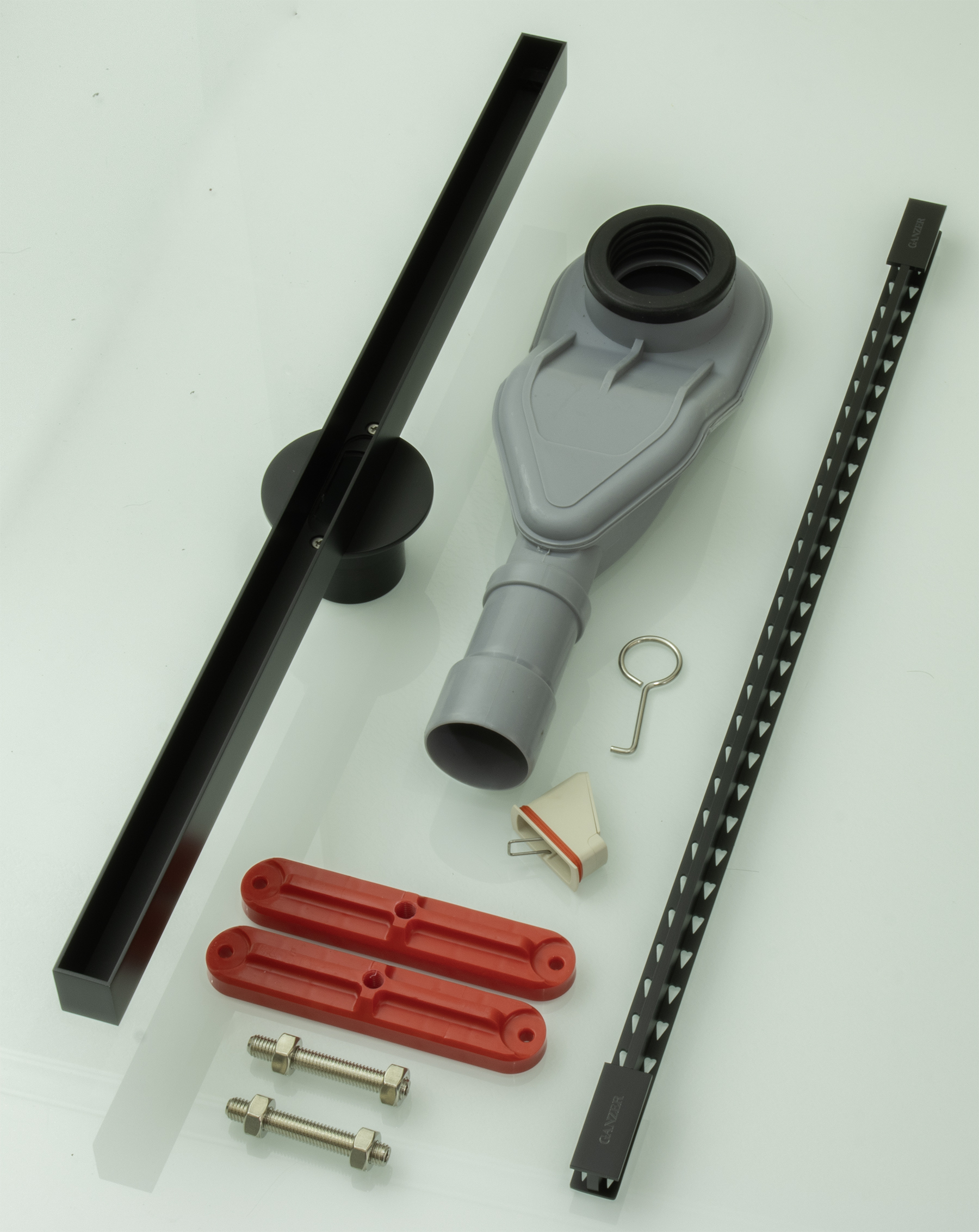 99160-C Трап щелевой 25х600мм (ЧЕРНЫЙ) GANZER  (4/1шт)