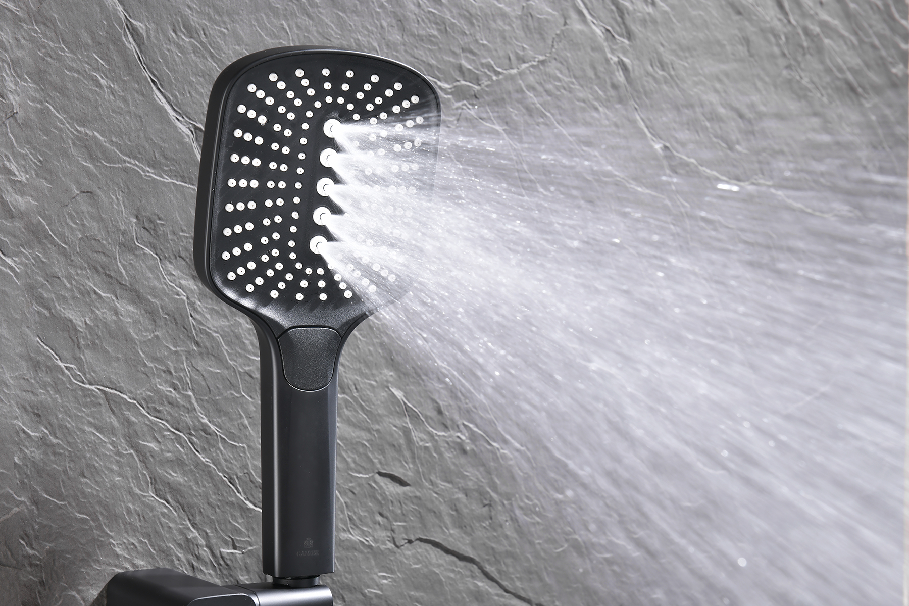 12165-C Смеситель встраиваемый для душа с 3-функ. (ЧЕРНЫЙ) GANZER (6/1шт)