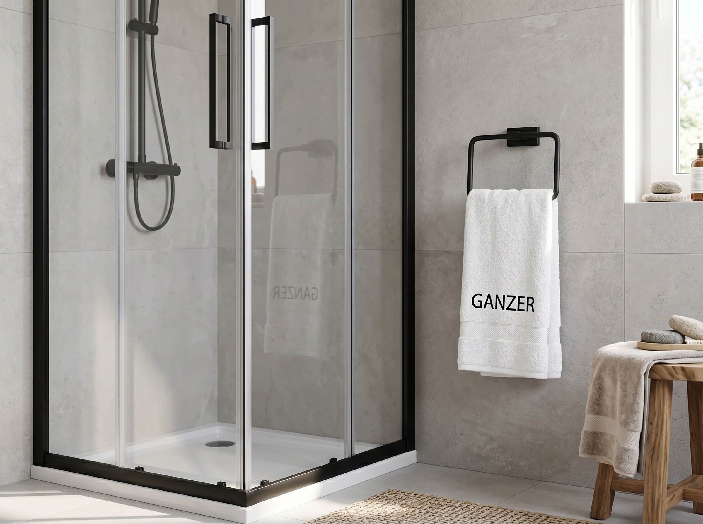 88040-C Кольцо для полотенца (ЧЕРНЫЙ) GANZER (20/1шт)