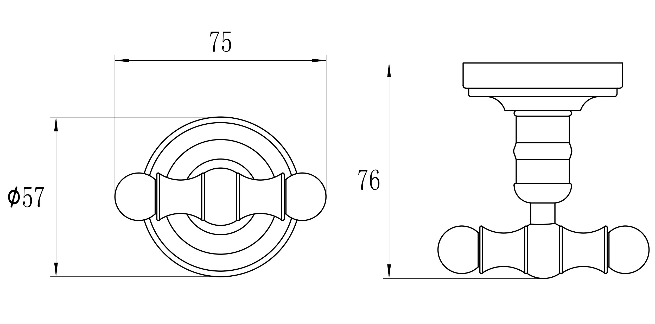 31051-E Крючок двойной (ЗОЛОТО) GANZER  (20/1шт)