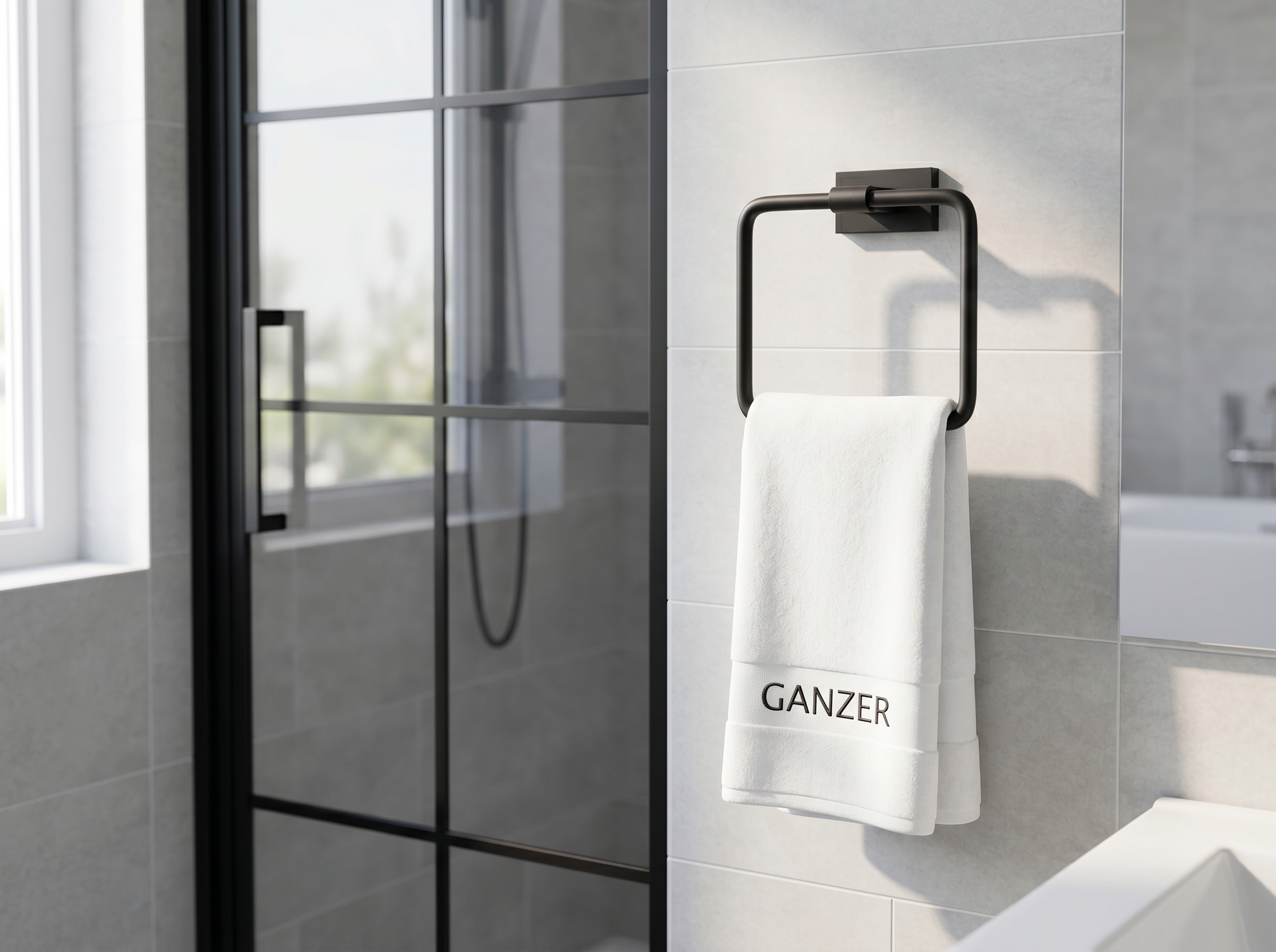 88040-C Кольцо для полотенца (ЧЕРНЫЙ) GANZER (20/1шт)