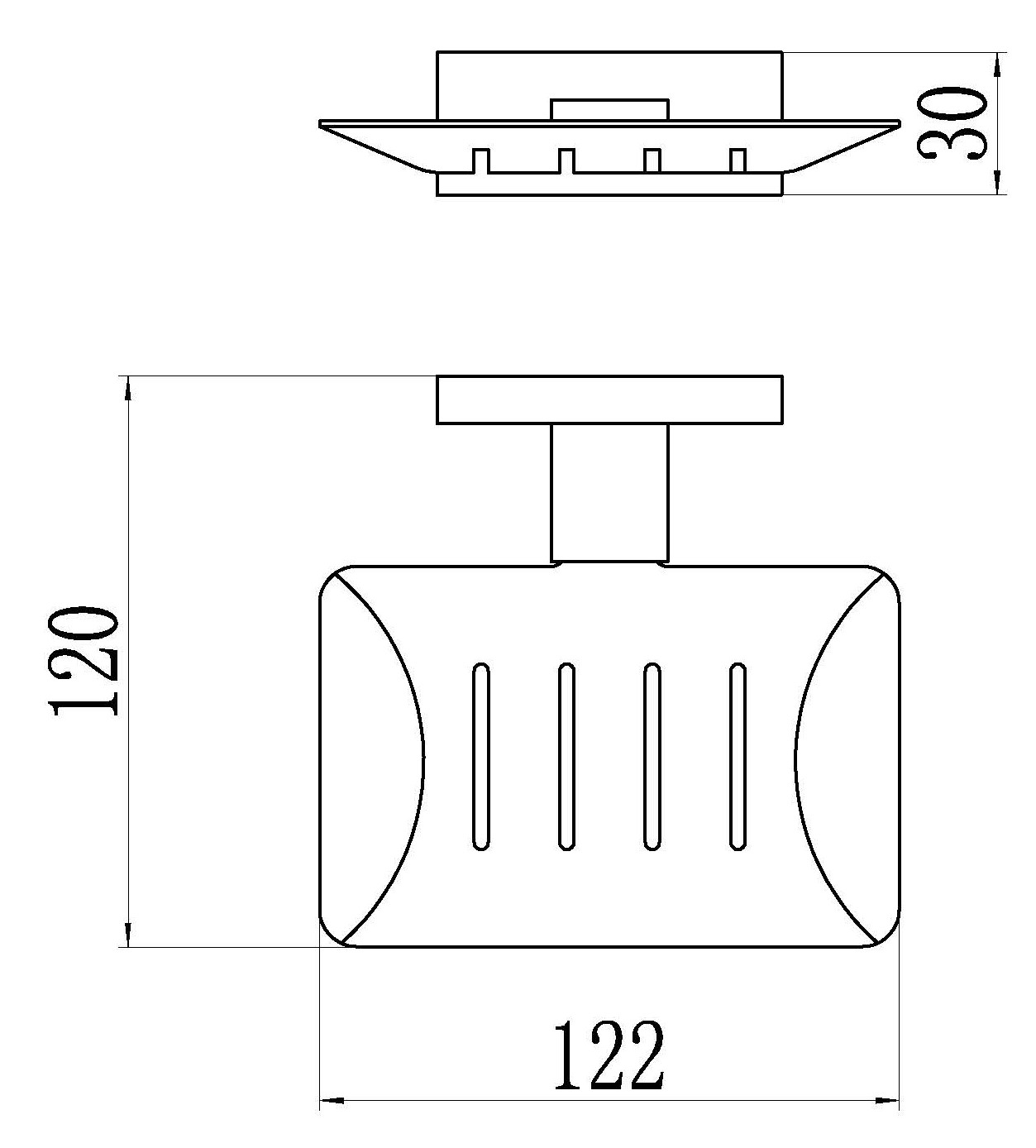88021 Мыльница настенная металл. (ХРОМ) GANZER (20/1шт)