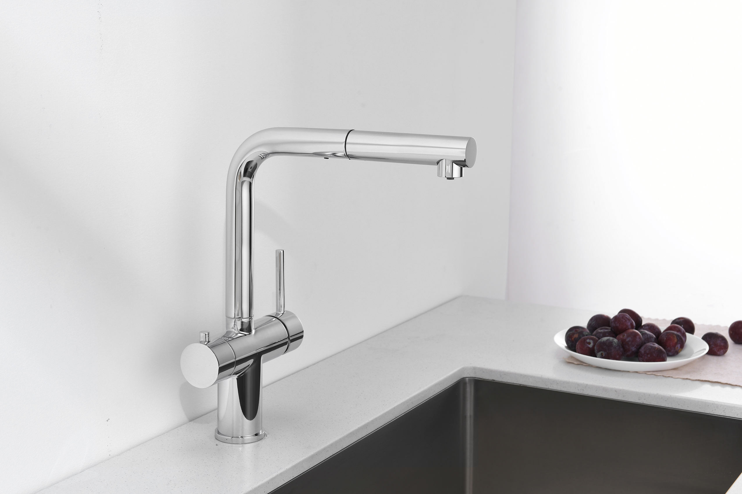 16036 Смес. од. для кухни с ВЫД. лейкой и подк. ФИЛЬТ. (ХРОМ)  GANZER (10/1шт)