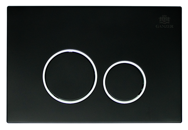 Кнопка для инсталляции с  КРУГ. клав. (ЧЕРНЫЙ МАТ.)  GANZER  (24/1шт)