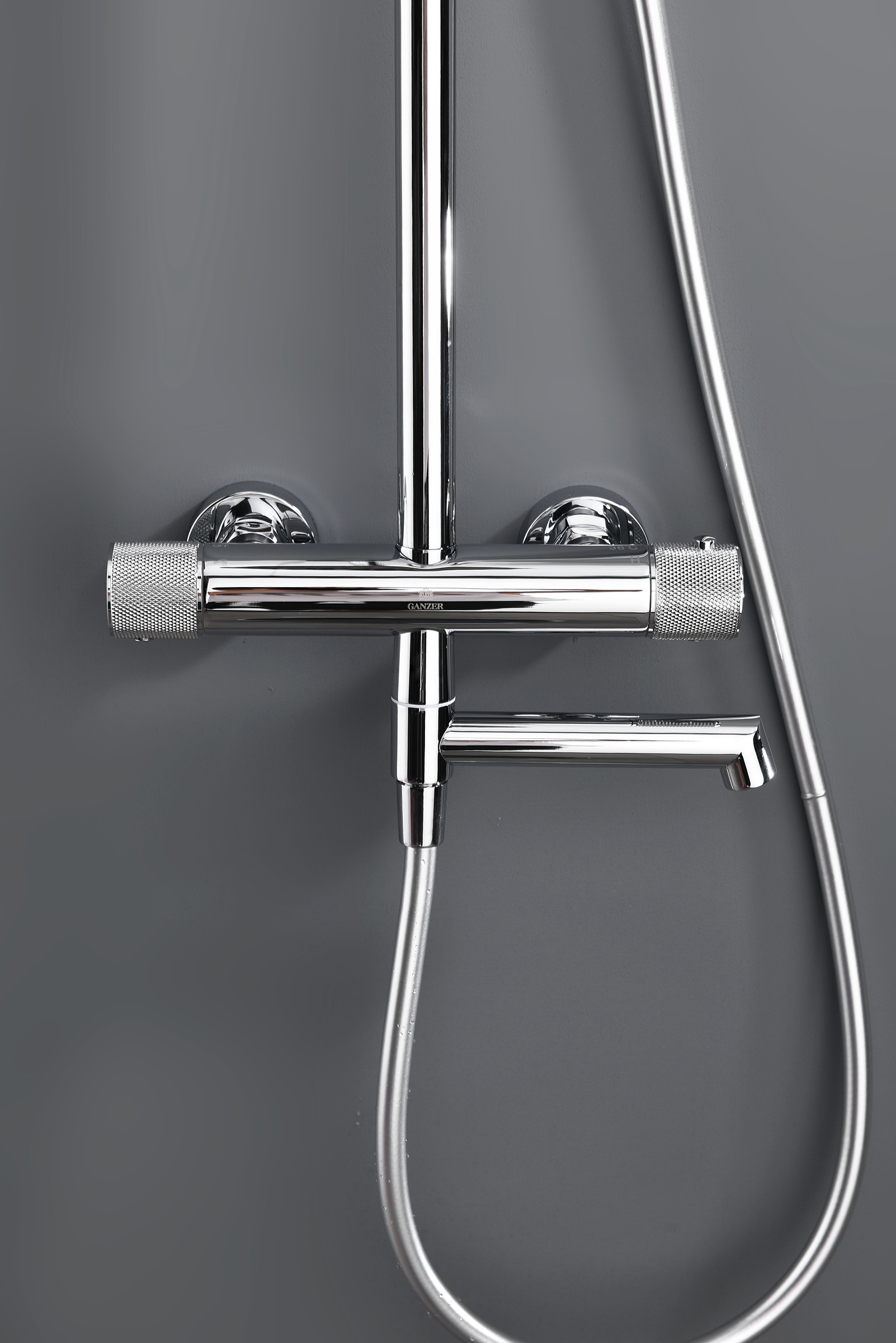 19170 Душевая система с термостатом (ХРОМ) GANZER (5/1шт)
