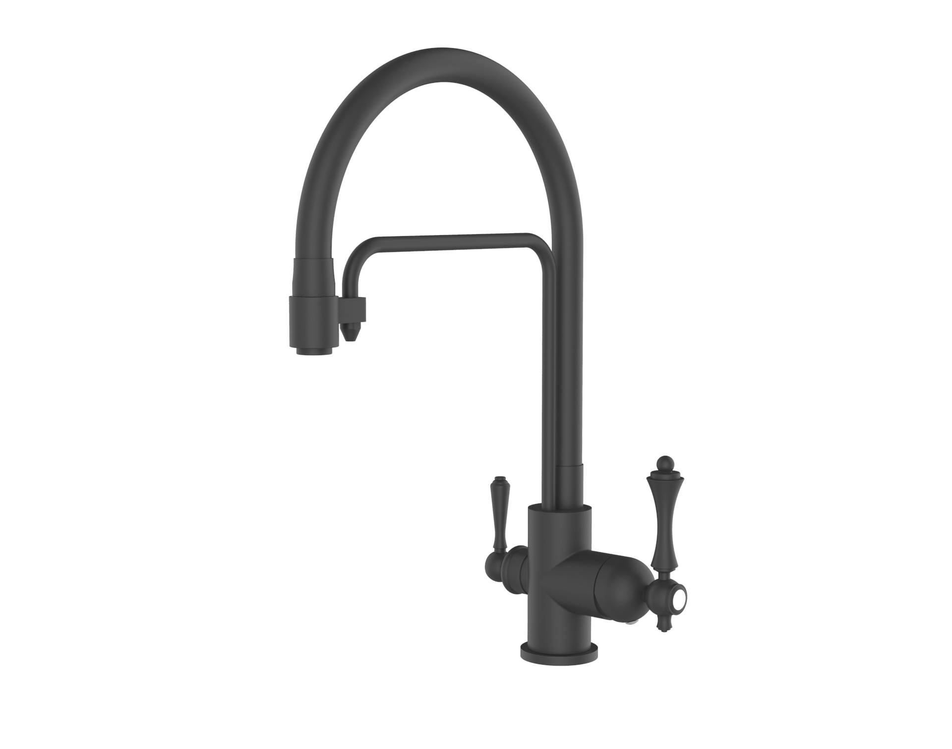 77025-CC Смес. для кухни с гибким шлангом и под фильтр (черный.чер.) GANZER