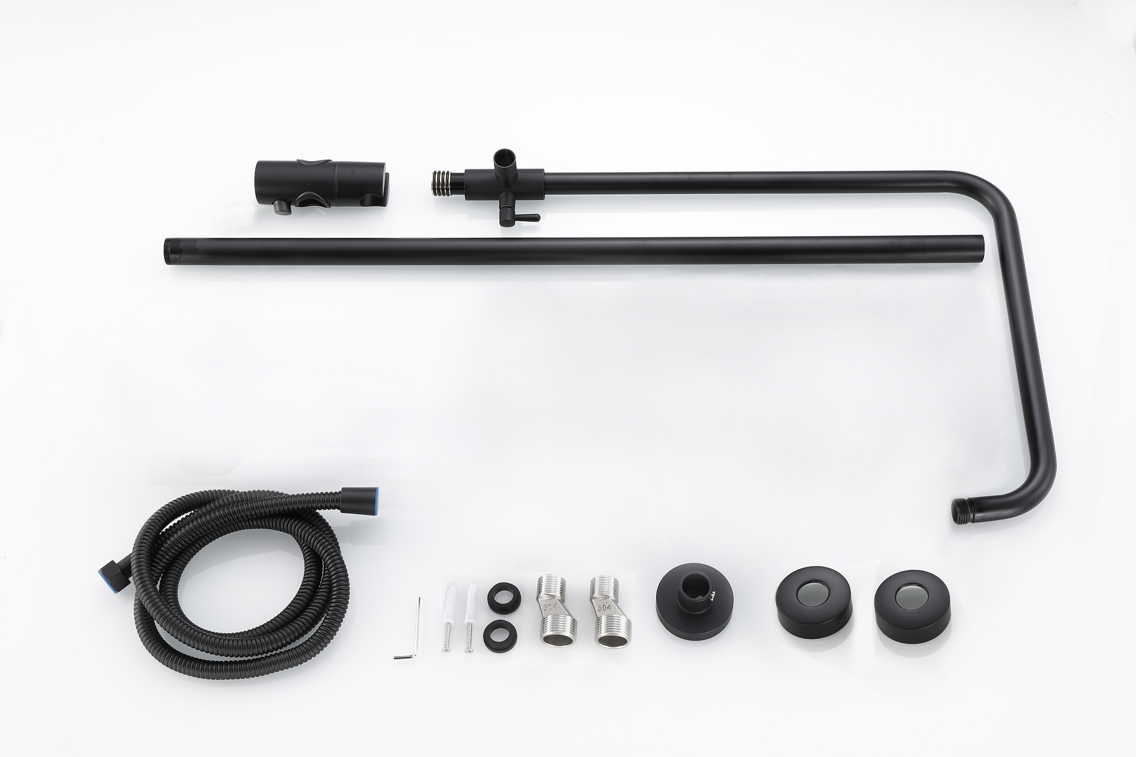 33016-C Однорукий душевой релинг (черный)  HANSEN  (5/1шт)