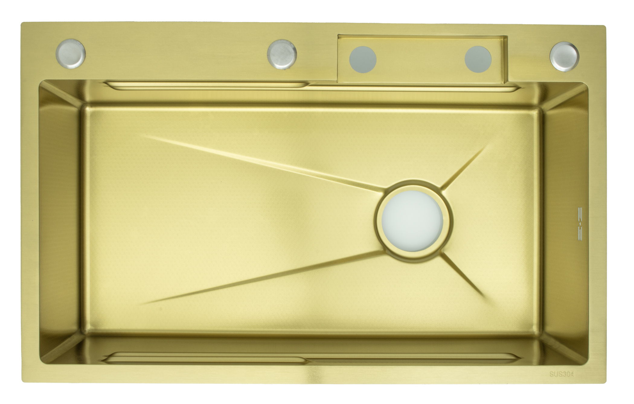 Мойка многофункциональная, без смес. НЕРЖ (75х46мм,МАТ. ЗОЛОТО)  GANZER