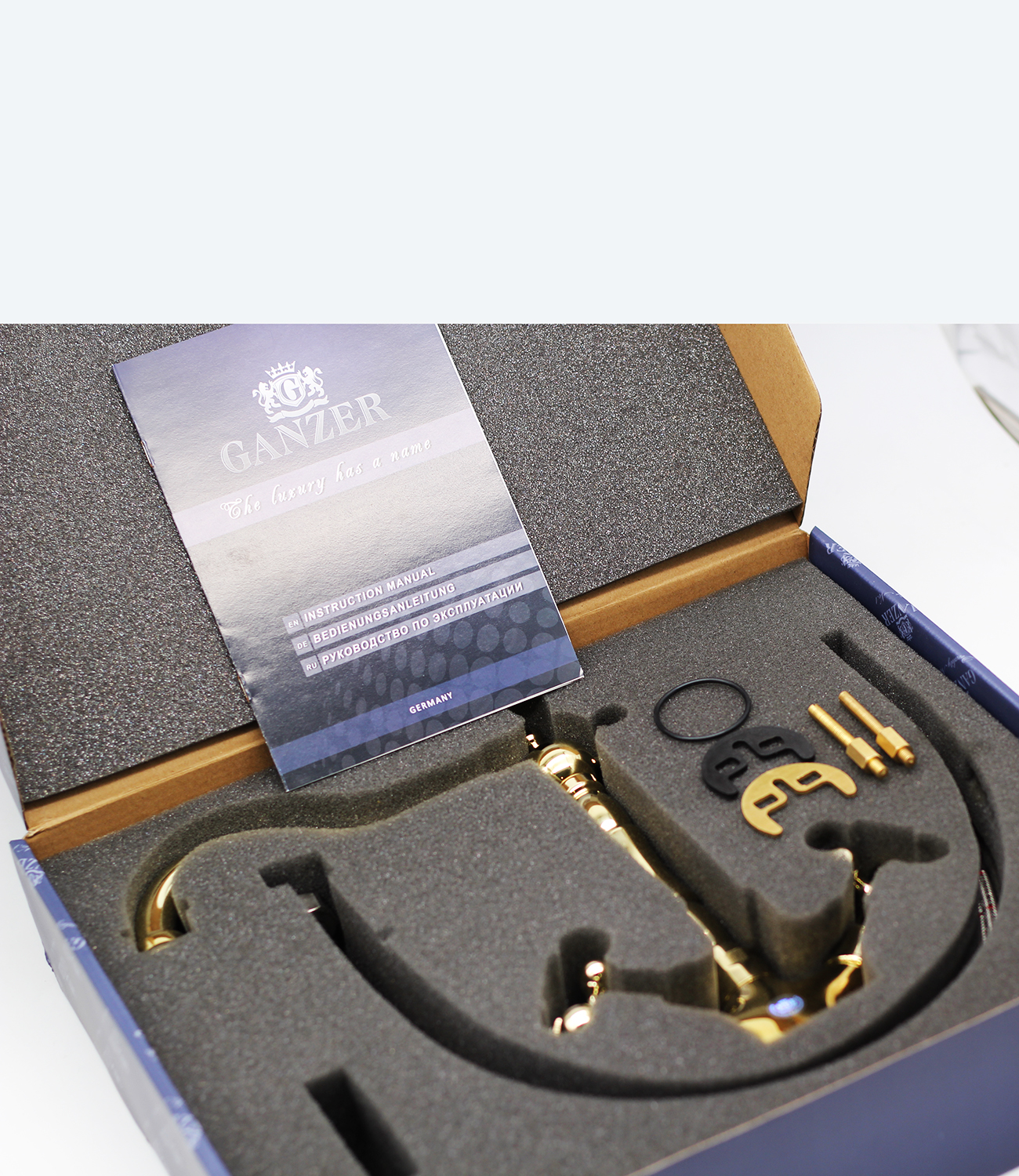 09022-E Смеситель 2-ух руч. для кухни (ЗОЛОТО) GANZER (10/1шт)