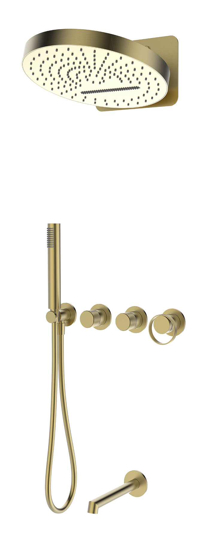 19168-S Встроенный смес для душа с 3-функ. (Мат. Золото) GANZER  (2/1шт)