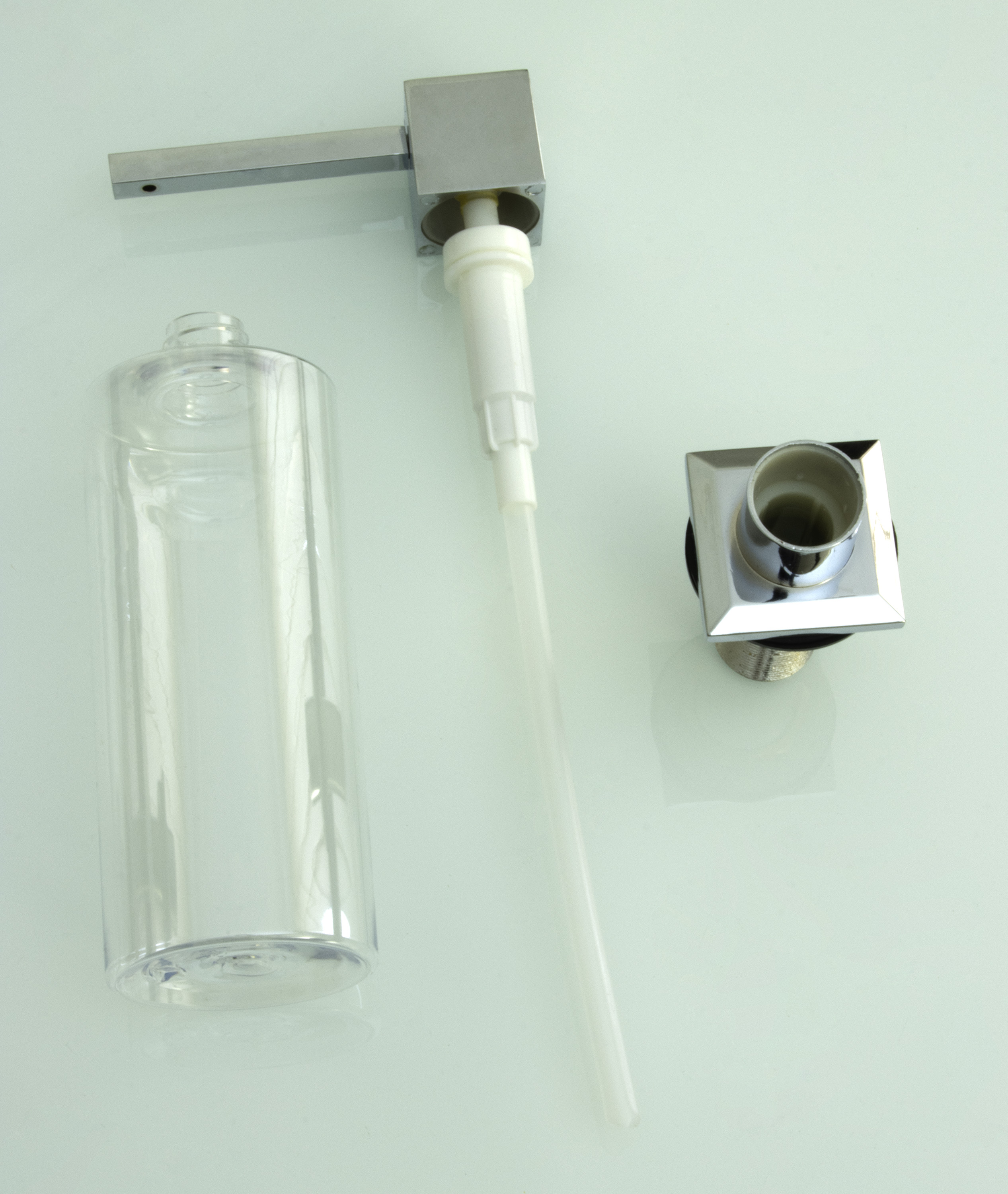 Дозатор врезной КВАДРАТ, для мойки 300мл (ХРОМ)  HANSEN  (46/1шт)