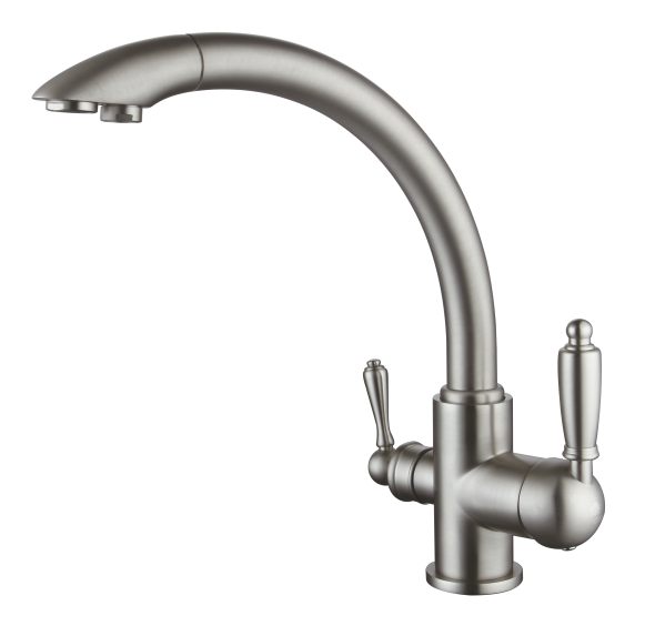 16031-G Смеситель для кухни с фил. САТИН  "GANZER"  (10/1шт)  Л/К