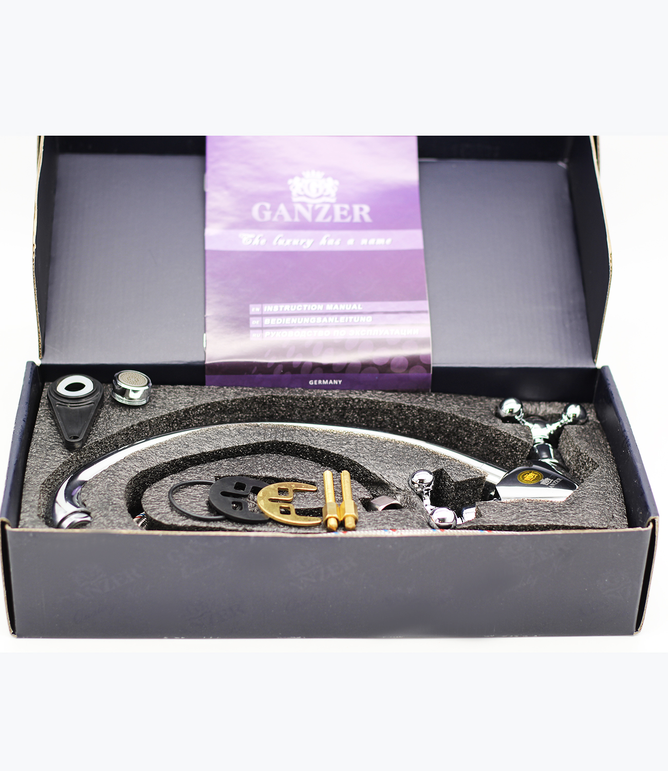 09021 Смеситель двухвентельный для кухни "GANZER"  (10/1шт)