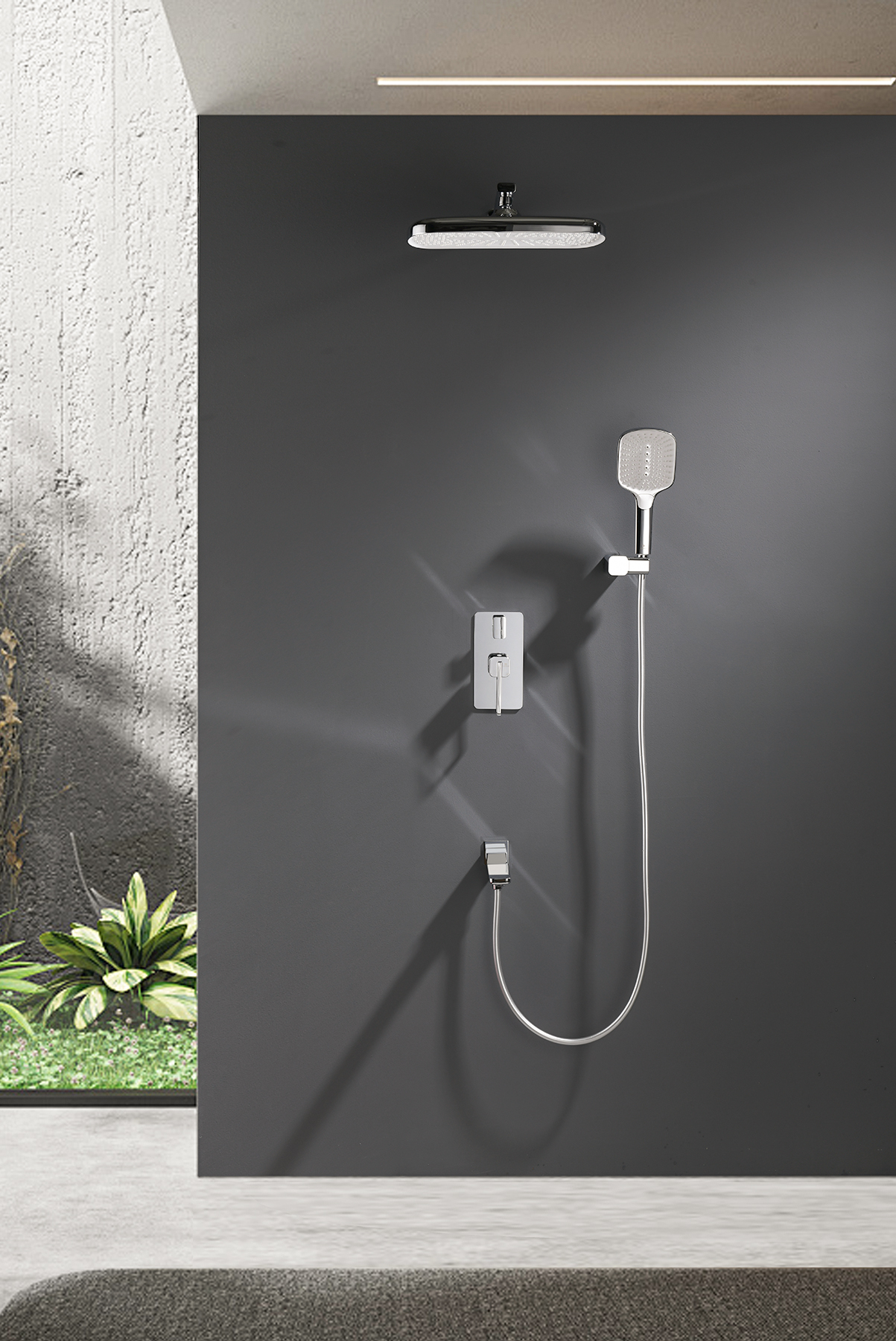 12165 Смеситель встраиваемый для душа с 3-функ. (ХРОМ) GANZER (6/1шт)