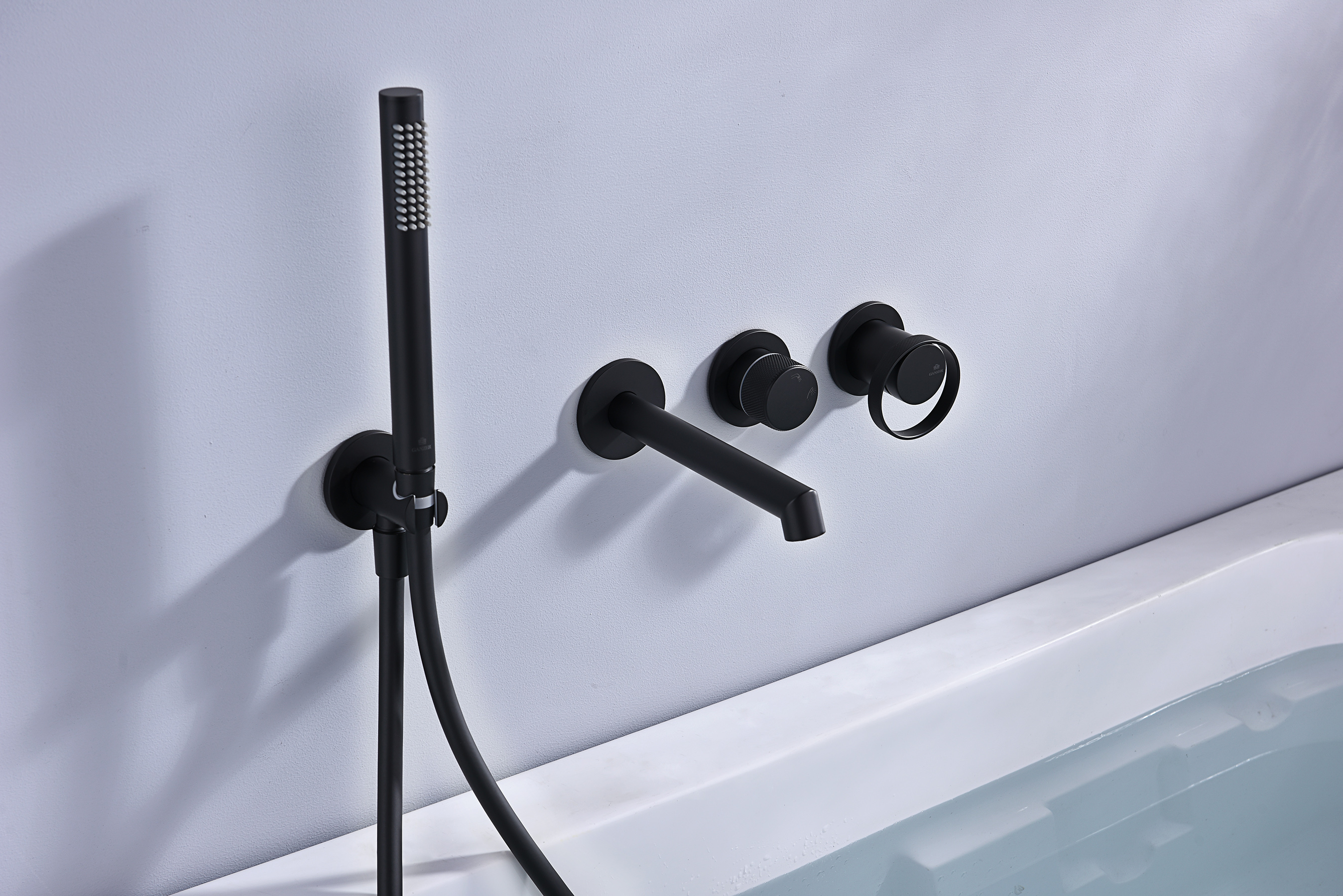 19134-C Встроенный смес. для ванны  (ЧЕРНЫЙ) GANZER  (6/1шт)