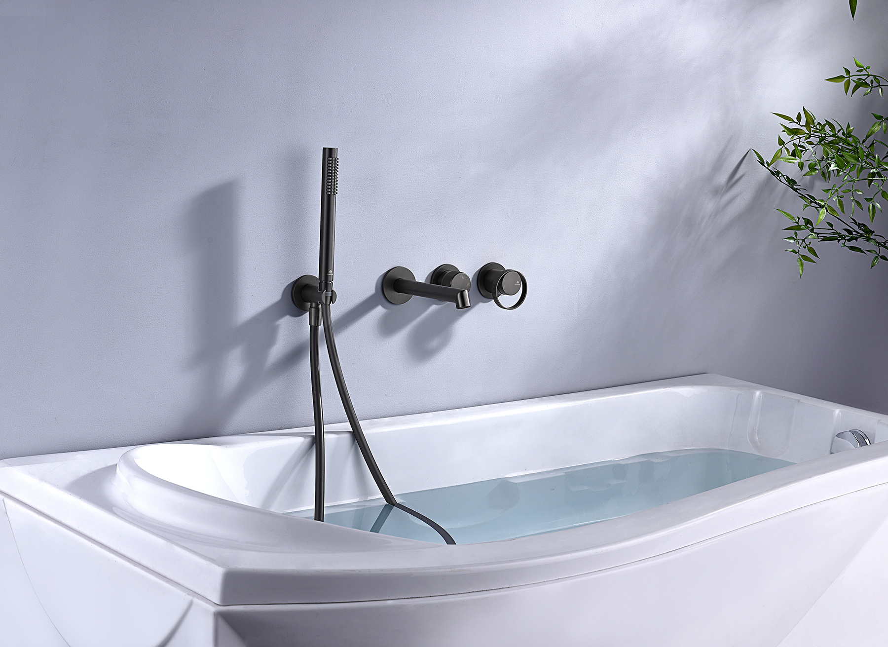 19134-Q Встроенный смес. для ванны  (ГРАФИТ) GANZER  (6/1шт)