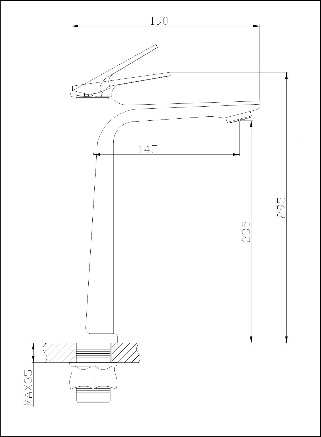 11020-S Смеситель од. для раковины-чаши (Мат. Золото) HANSEN (10/1шт)