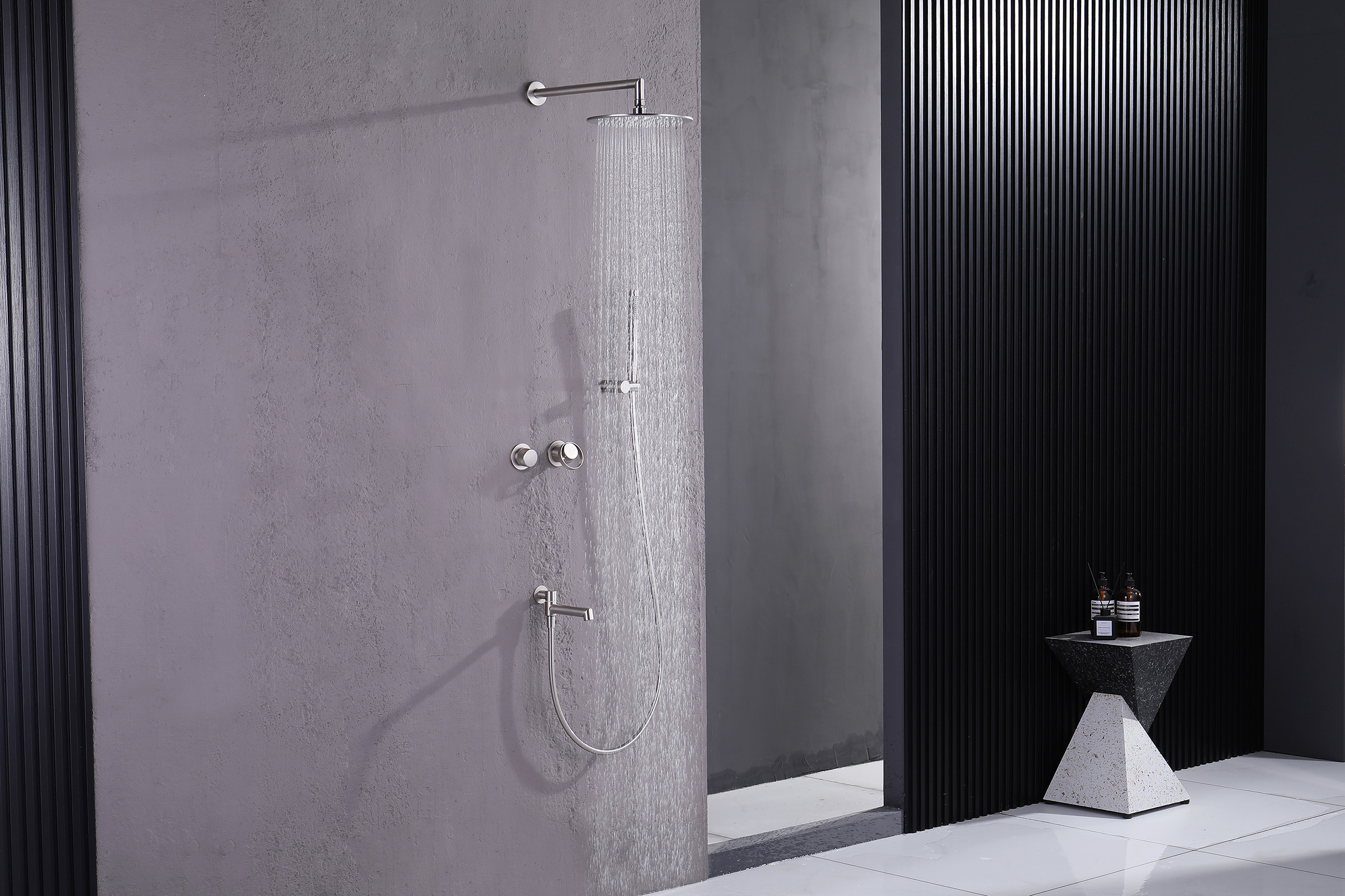 19165-G Смеситель встраиваемый для душа с 3-функ. (САТИН) GANZER (6/1шт)