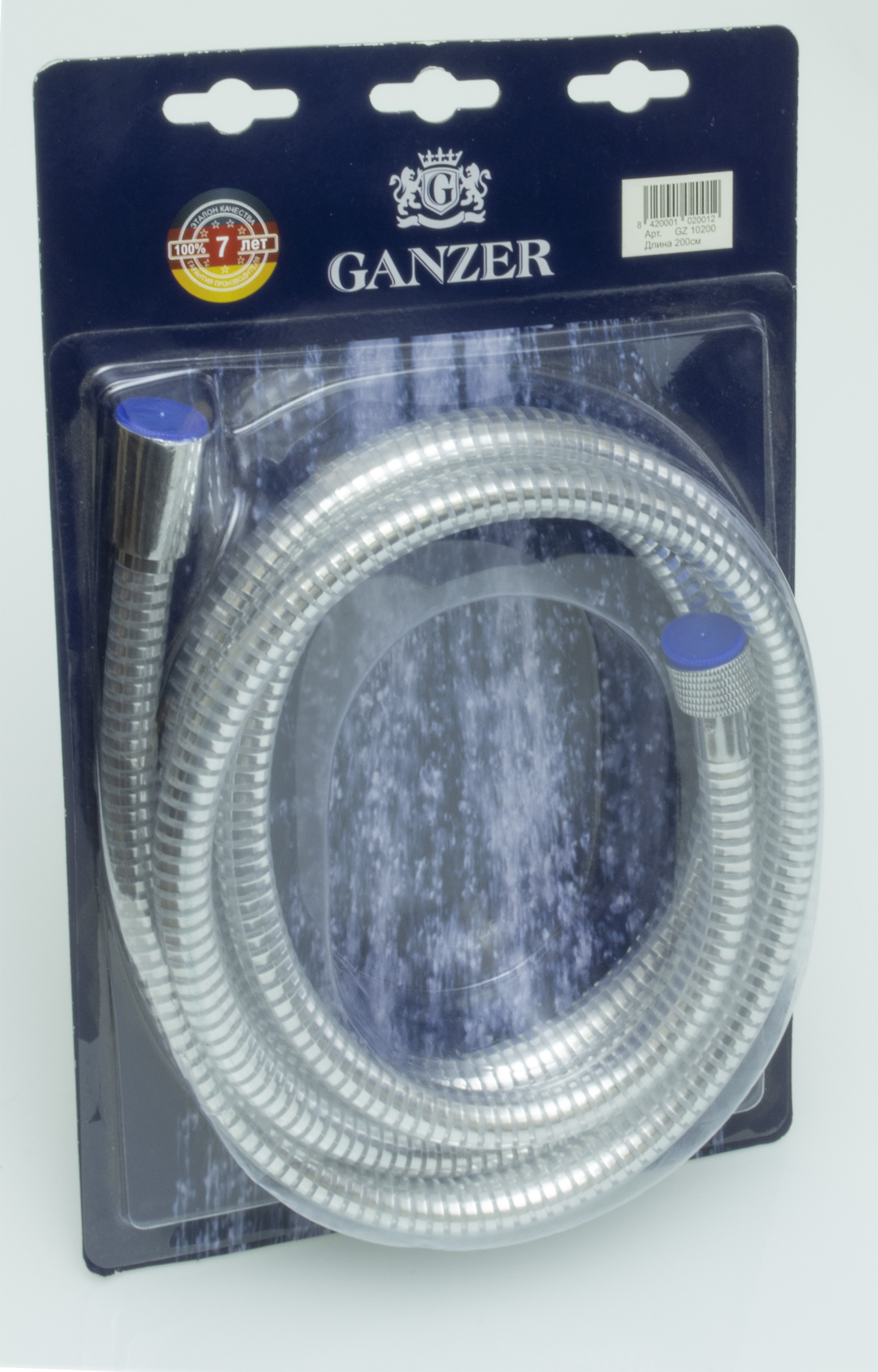 10150 Шланг для душа  150см. GANZER прозрачный  (50/1шт).