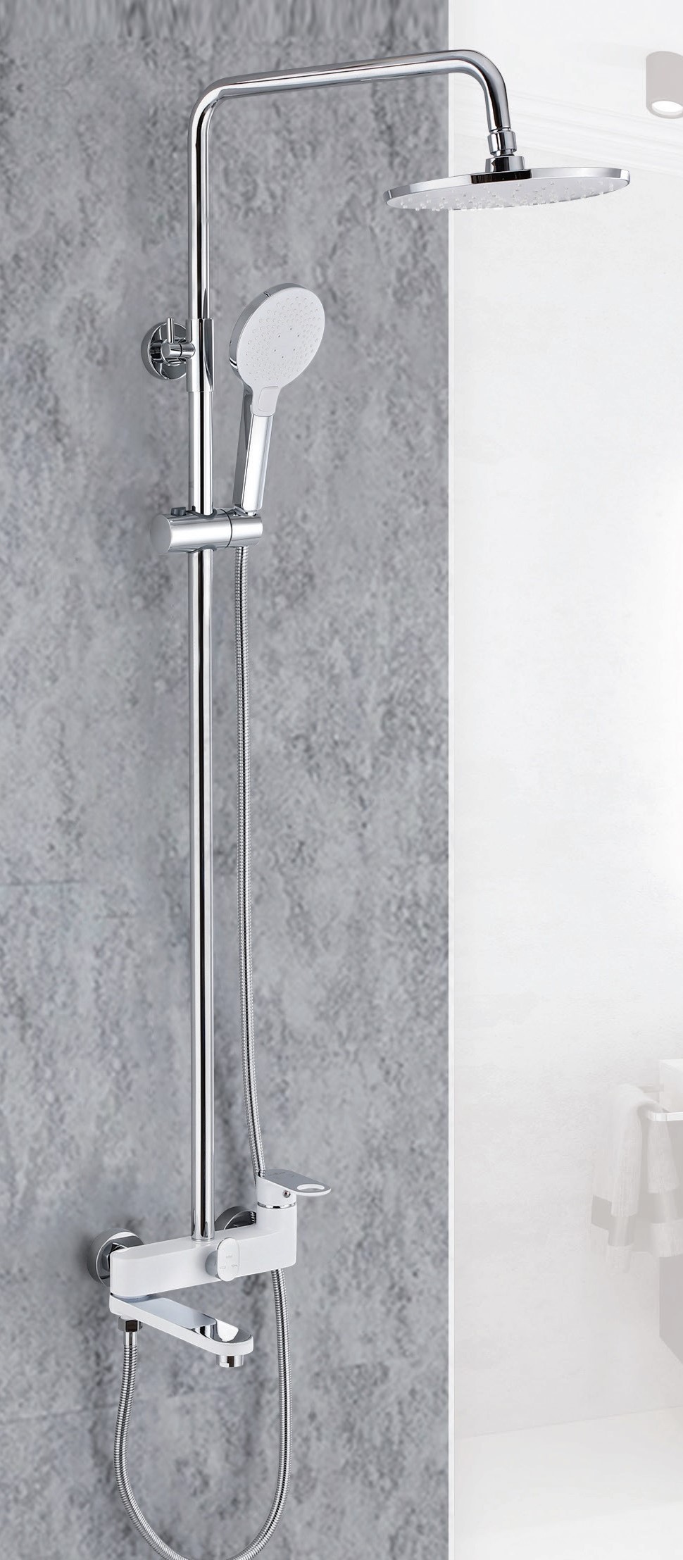 043562-F Душевая система (бел./хром) ViEiR (5/1шт)  Л/К
