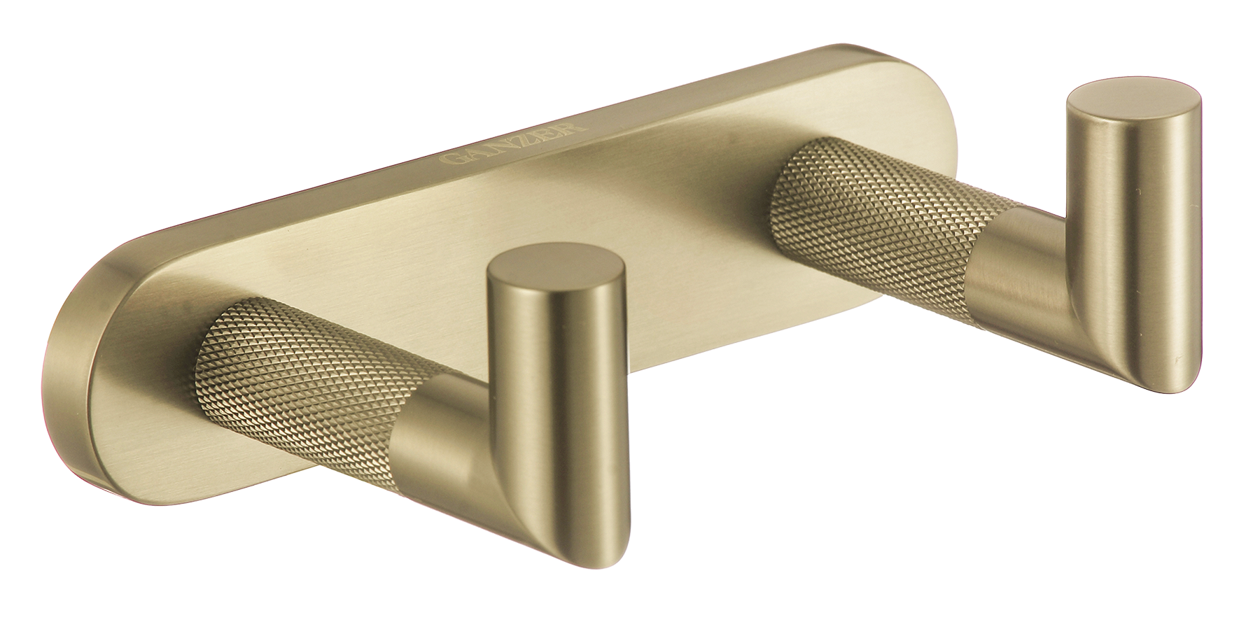 19552-S Крючок двойной для полотенец (Мат. Золото) GANZER  (20/1шт)