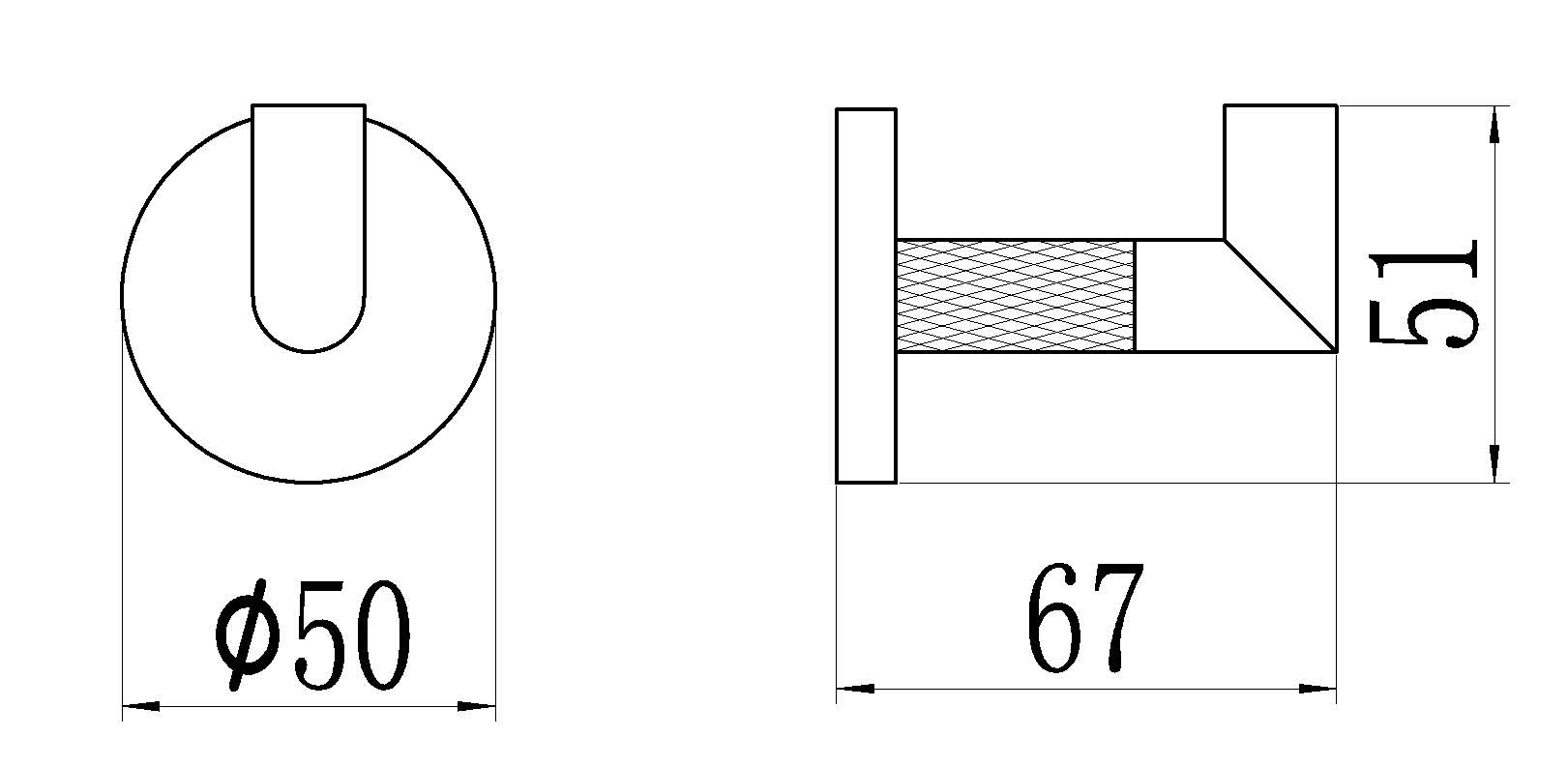 19551-S Крючок одинарный для полотенца (Мат. Золото) GANZER  (20/1шт)
