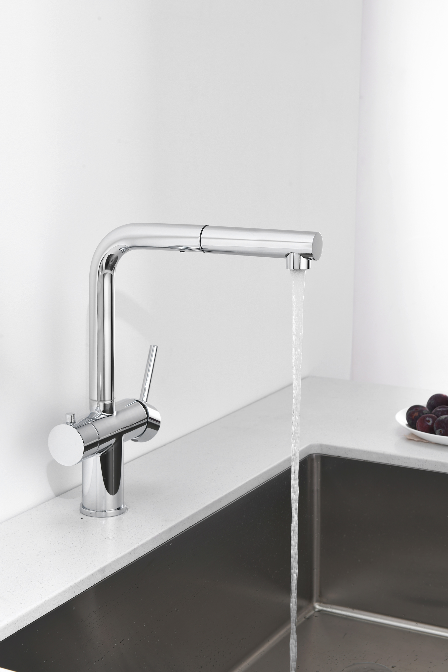 16036 Смес. од. для кухни с ВЫД. лейкой и подк. ФИЛЬТ. (ХРОМ)  GANZER (10/1шт)