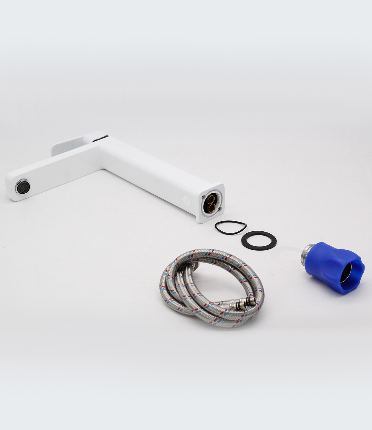 12016-F Смеситель для умыв. (ВЫСОКИ БЕЛЫЙ) GANZER  (10/1шт) Л/К