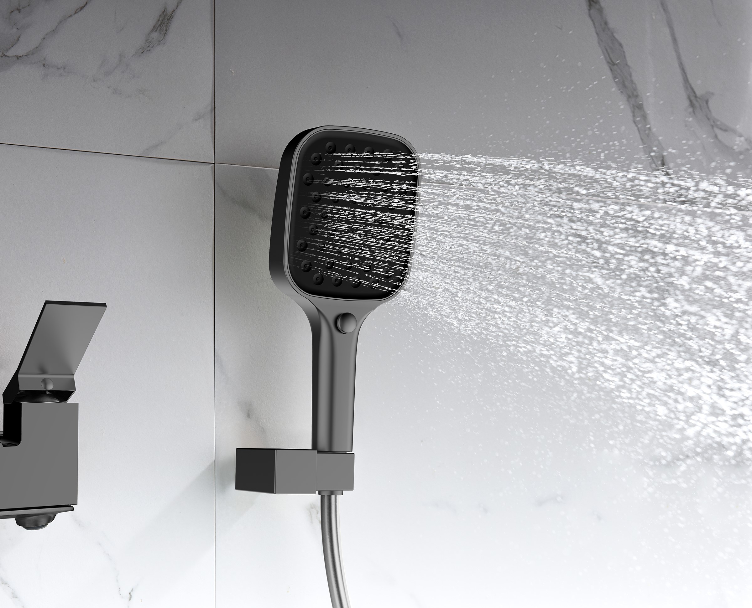 05132-Q Смеситель од. для ванны кор. (ГРАФИТ)  GANZER  (8/1шт)