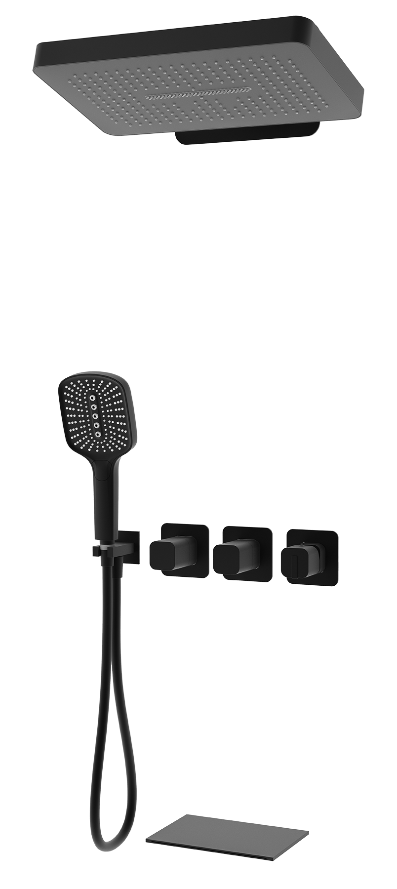 12168-C Встроенный смес для душа с 3-функ. (ЧЕРНЫЙ) GANZER  (2/1шт)