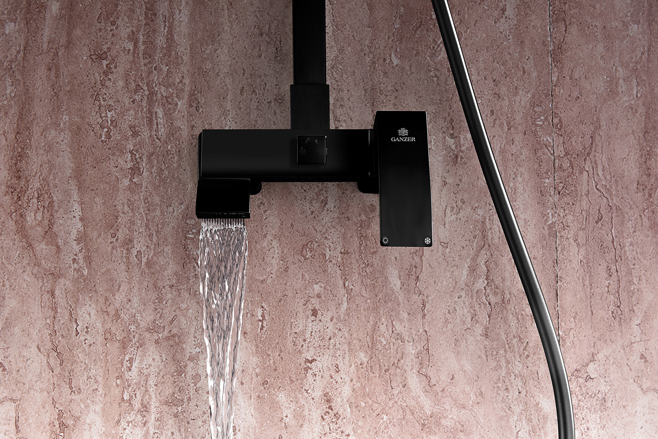 44161-C Душевая система (ЧЕРНЫЙ) GANZER (5/1шт)