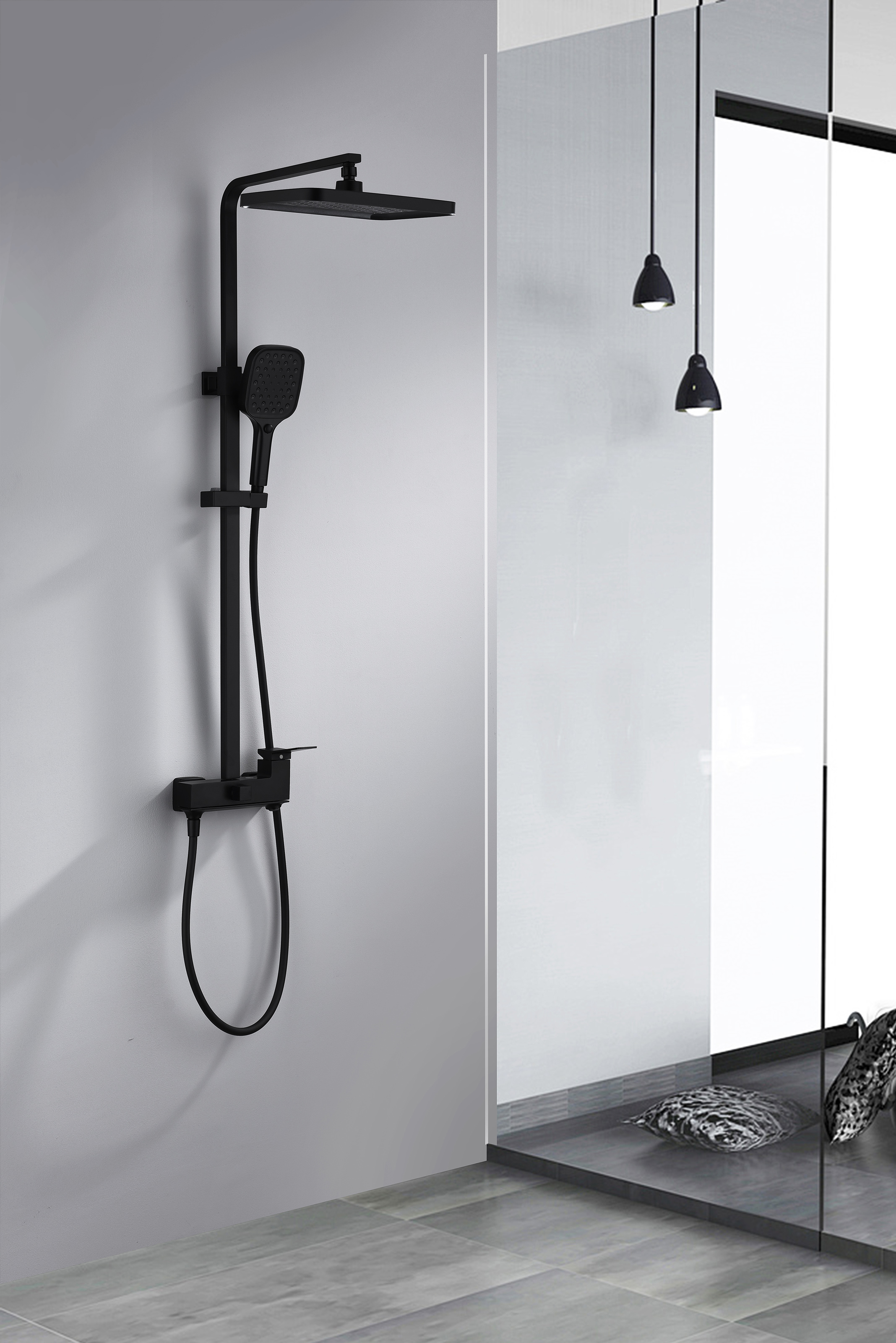 05162-C Душевая система (ЧЕРНЫЙ) GANZER (5/1шт)