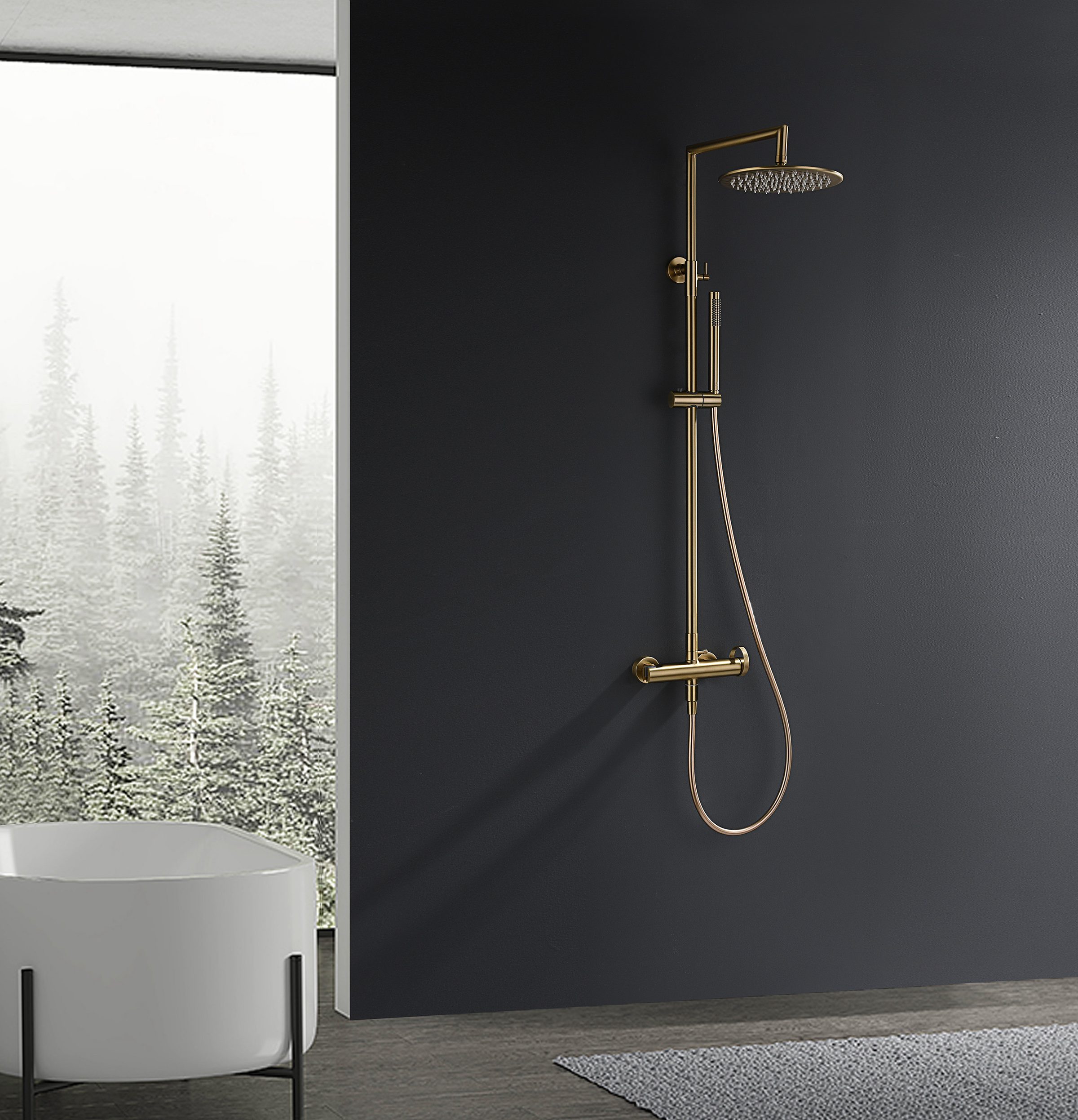 19160-S Душевая система без излива (Мат. Золото) GANZER (5/1шт)