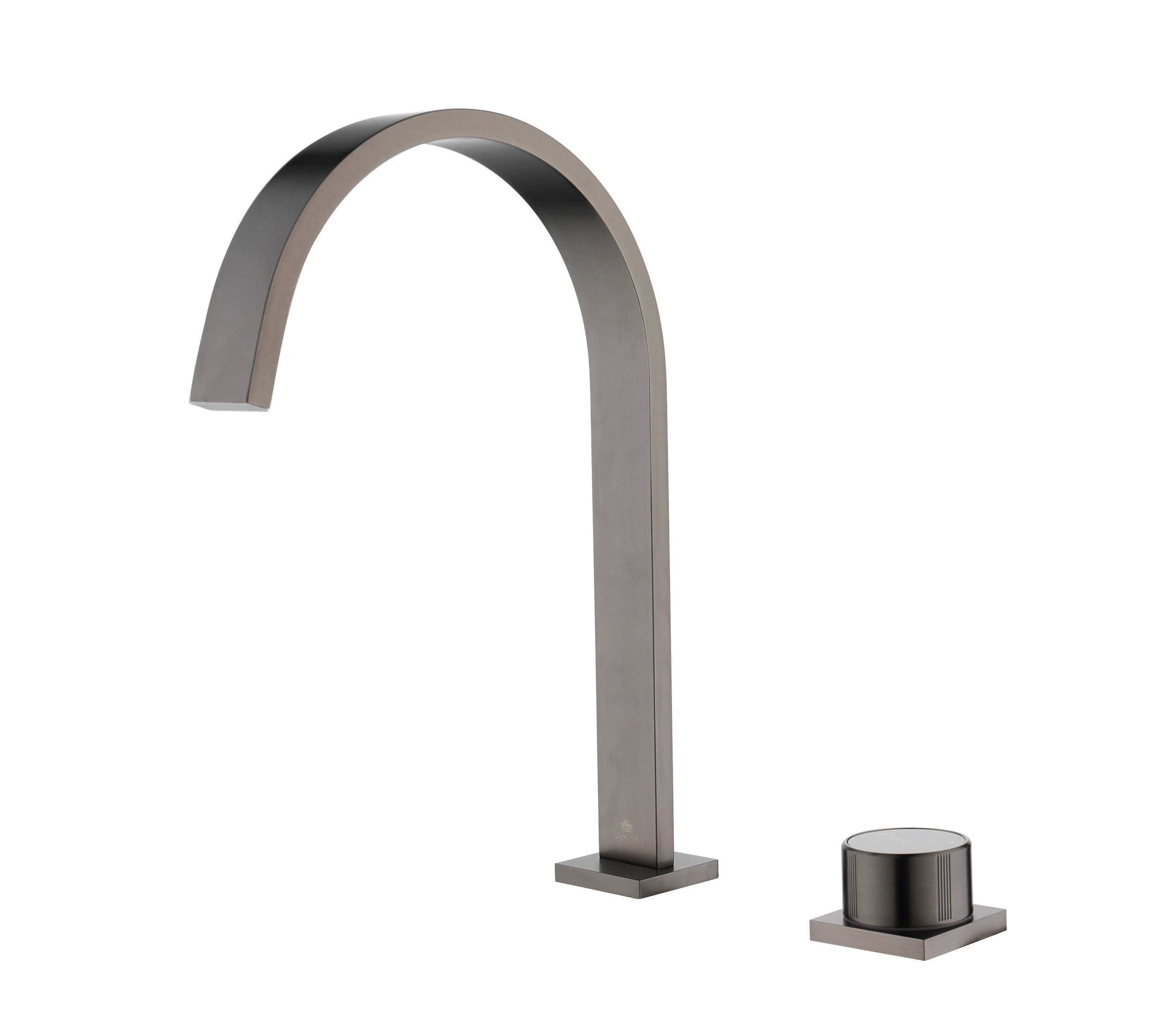 01112-Q Смеситель на борт раковины (2-отв,ГРАФИТ)  GANZER (10/1шт)