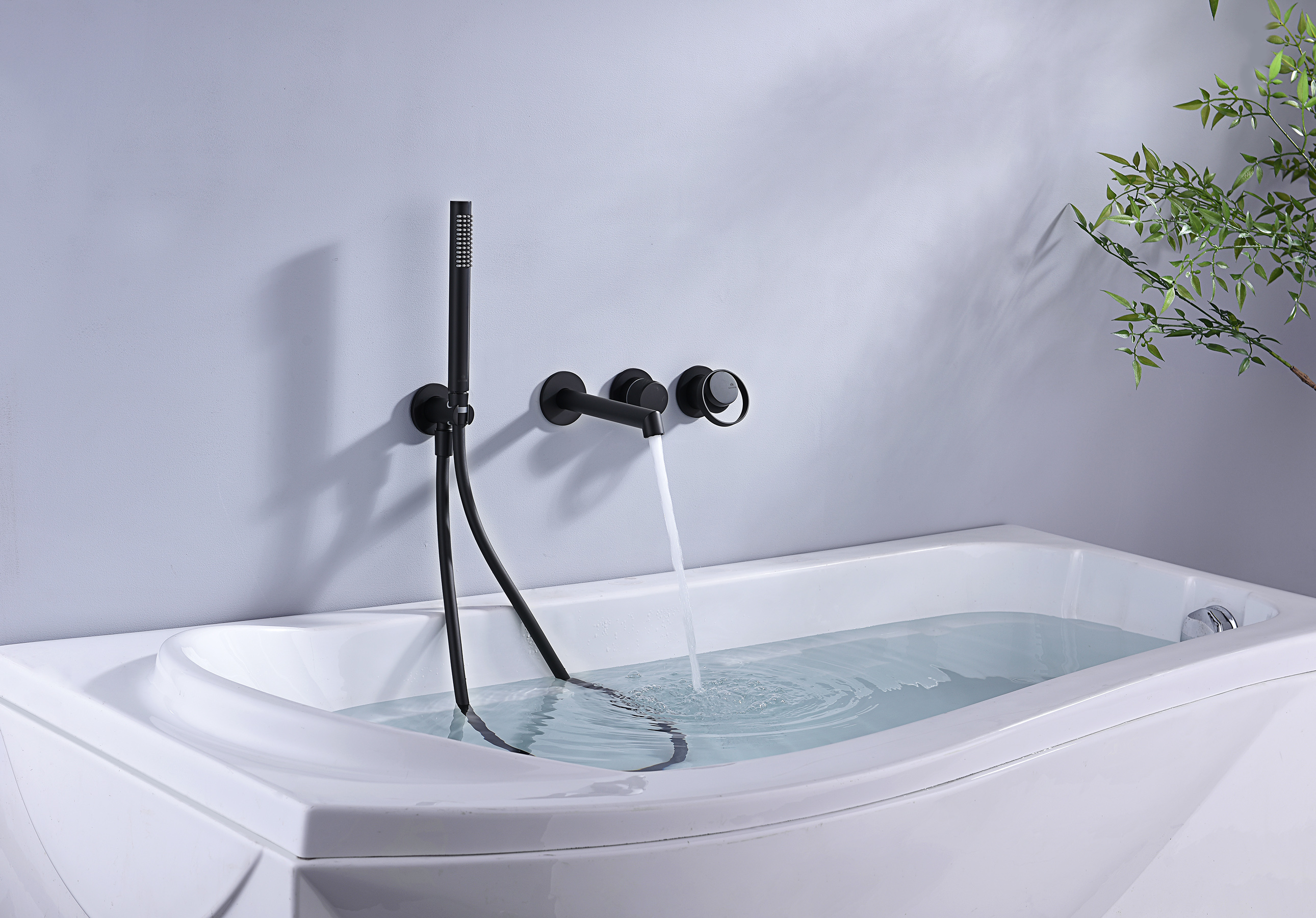 19134-C Встроенный смес. для ванны  (ЧЕРНЫЙ) GANZER  (6/1шт)