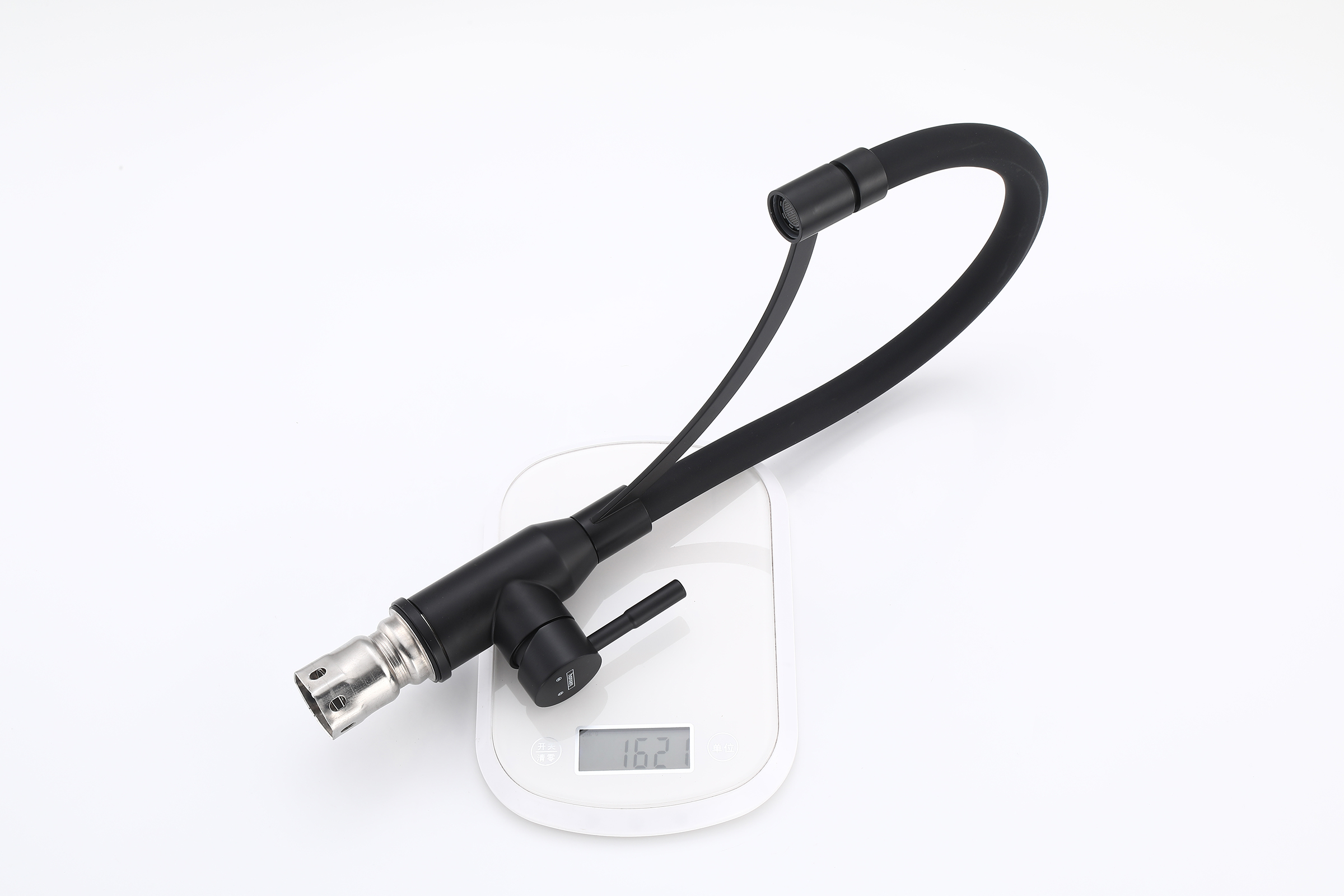 56043-CC Смес. из НЕРЖ. для кух. (ЧЕРНЫЙ с гиб. ЧЕР. изл.) HANSEN  (20/1шт)