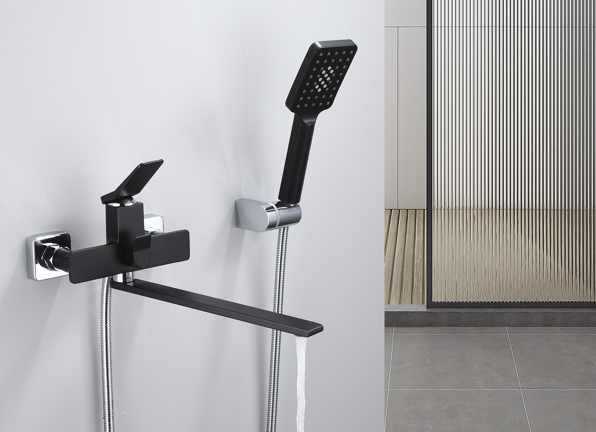 22099-C Смеситель для ванны (ЧЕРНЫЙ) латун HANSEN  (10/1шт)